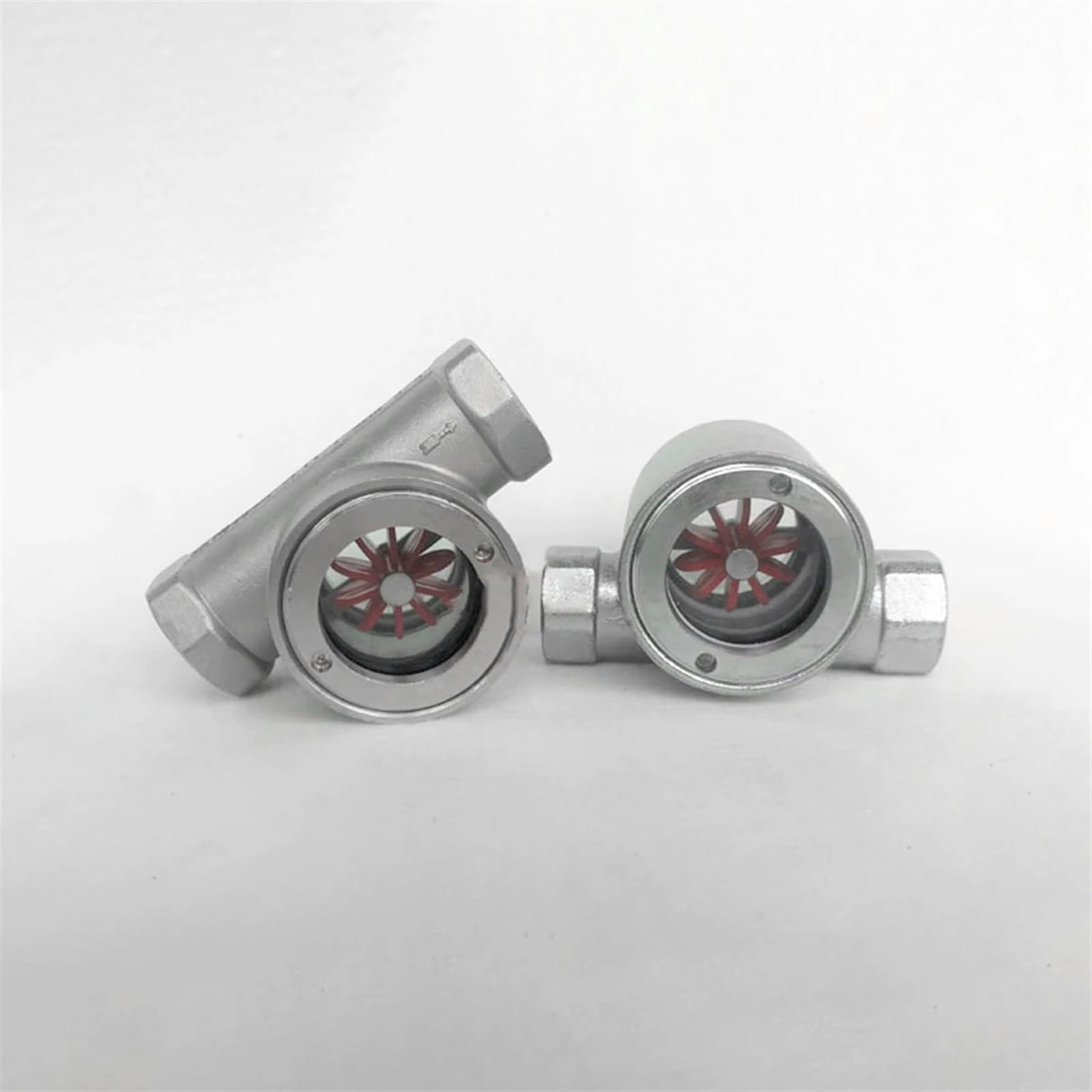 304 Stainless Steel BSP Female Window Sight Glass Flow Indicator with Impeller - 3/8