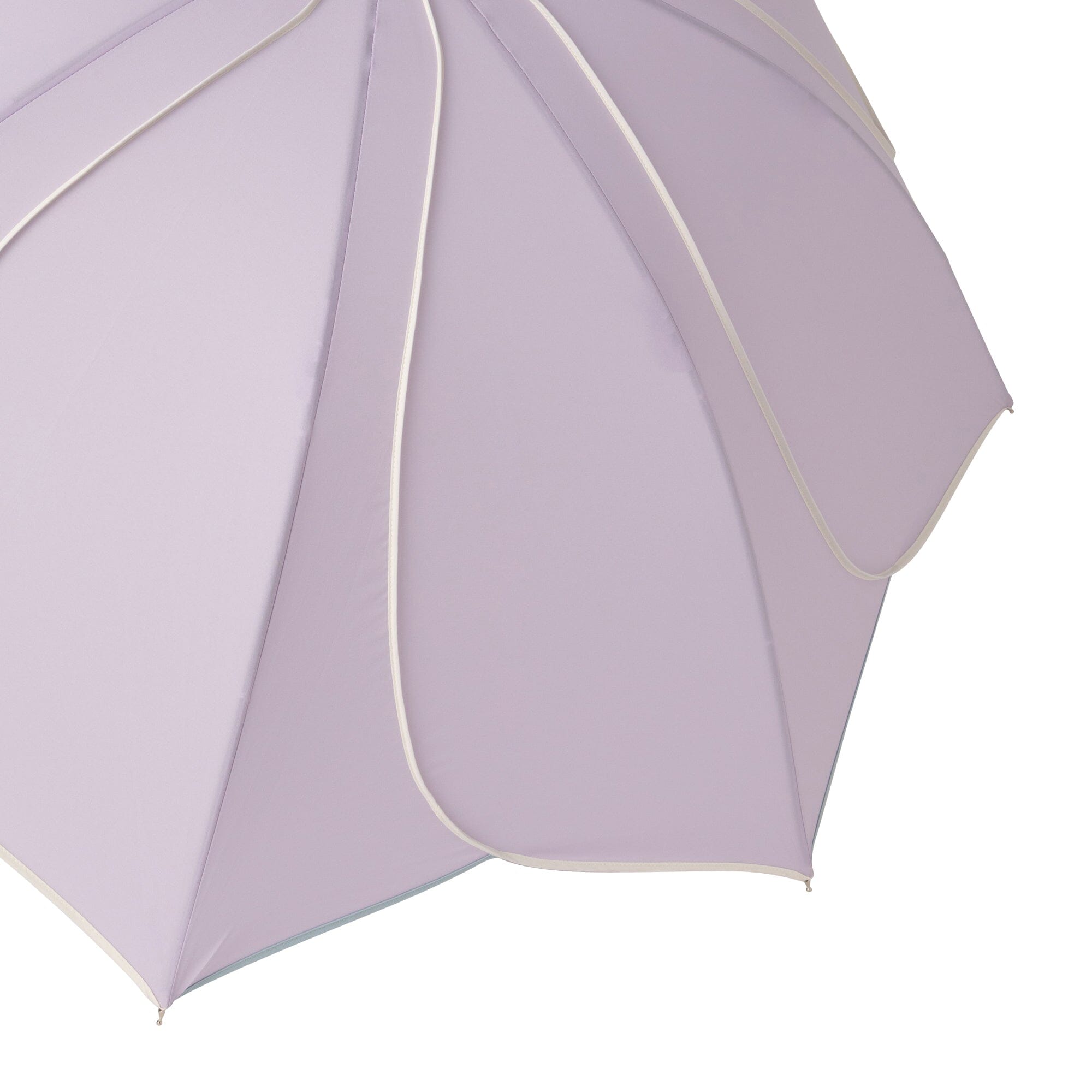 Bicolor Purple and White Piping Umbrella - 58cm Windproof Compact Folding Umbrella for Women & Men - Perfect for Rainy Days, Outdoor Events, and Travel