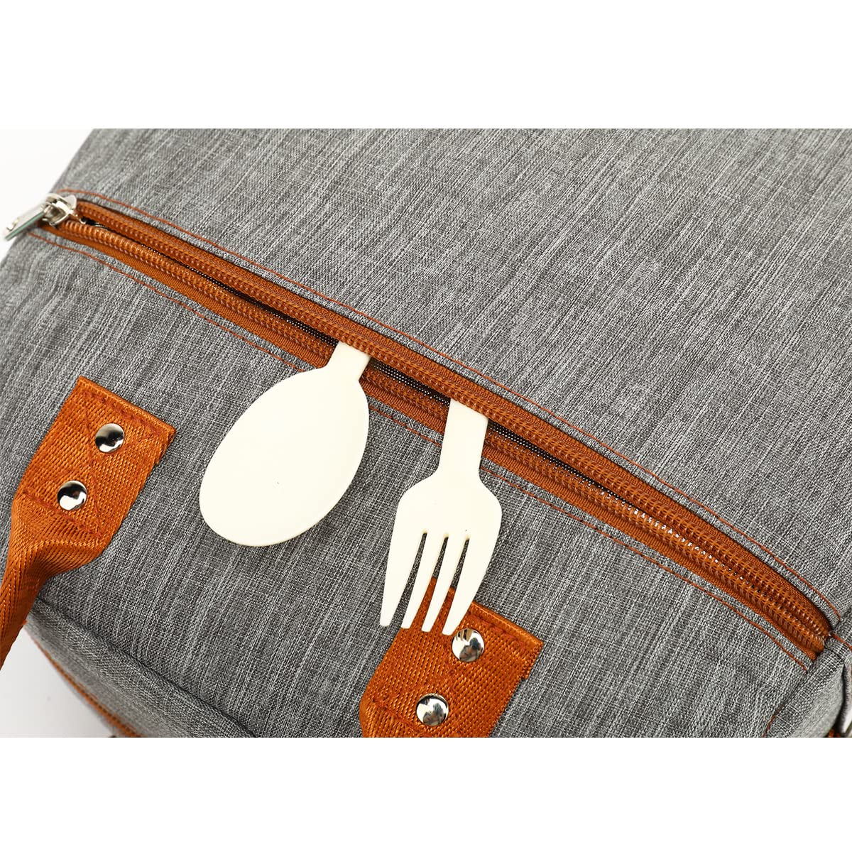 FlowFly Insulated Lunch Bag with Shoulder Strap - Large Reusable Freezable Cooler Tote for Women, Men & Kids - Perfect for Work, School, Travel & Meal Prep - Grey Lunch Box Organizer