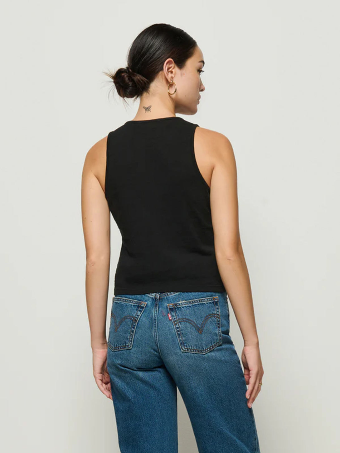 Abbie Tank Top for Women - Slim Fit Stretch Soft Basic Camisole in Jet Black - Perfect for Yoga, Gym, and Casual Wear
