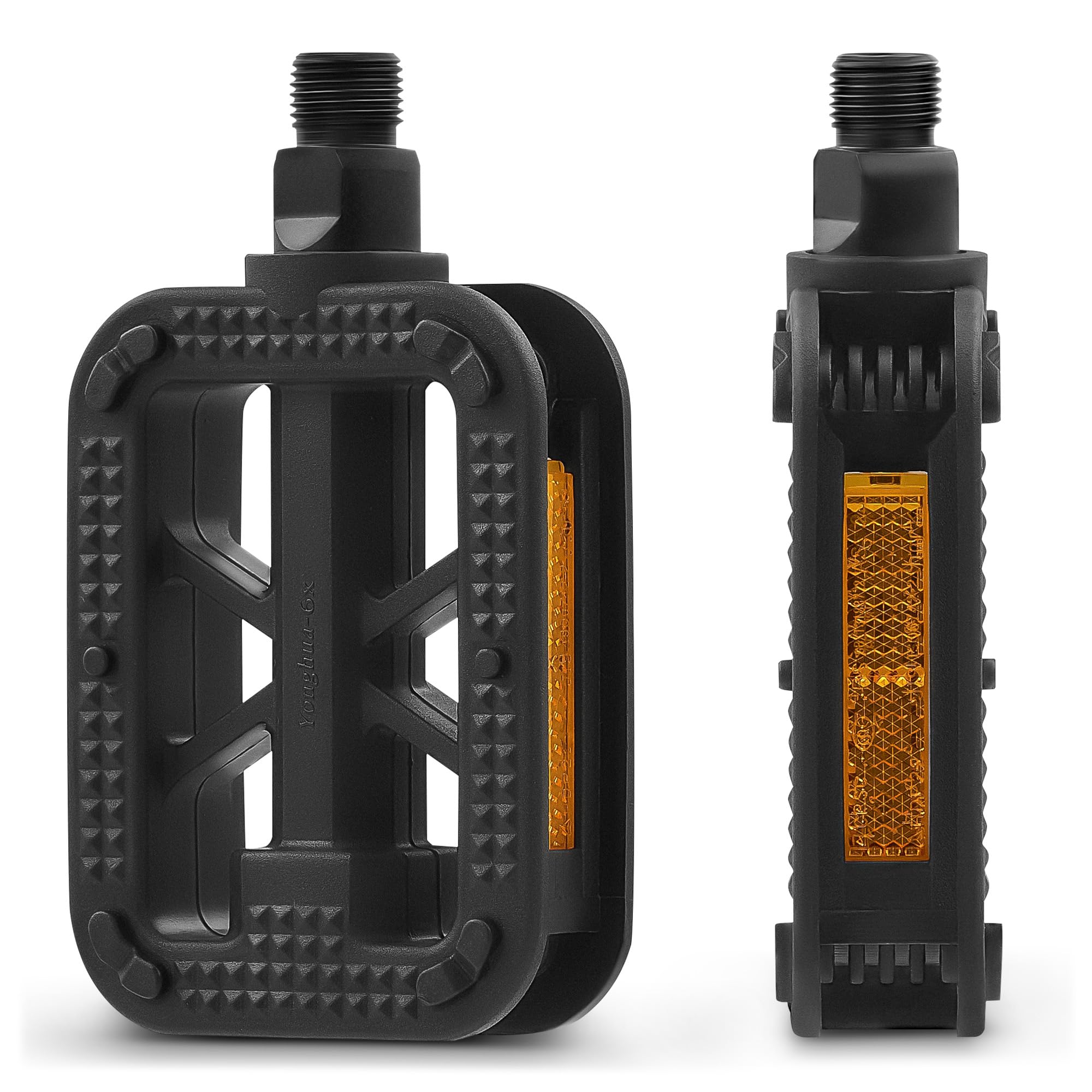 VIRIBUS 9/16 Inch Bike Pedals - Durable Aluminum Alloy/PP Bicycle Pedals with Non-Slip Platforms & Safety Reflectors | Waterproof BMX Pedals for Road Bikes, Mountain Bikes, Tricycles, E-Bikes & Kids Bikes | Perfect for Commuting, Off-Road Adventures & Family Cycling