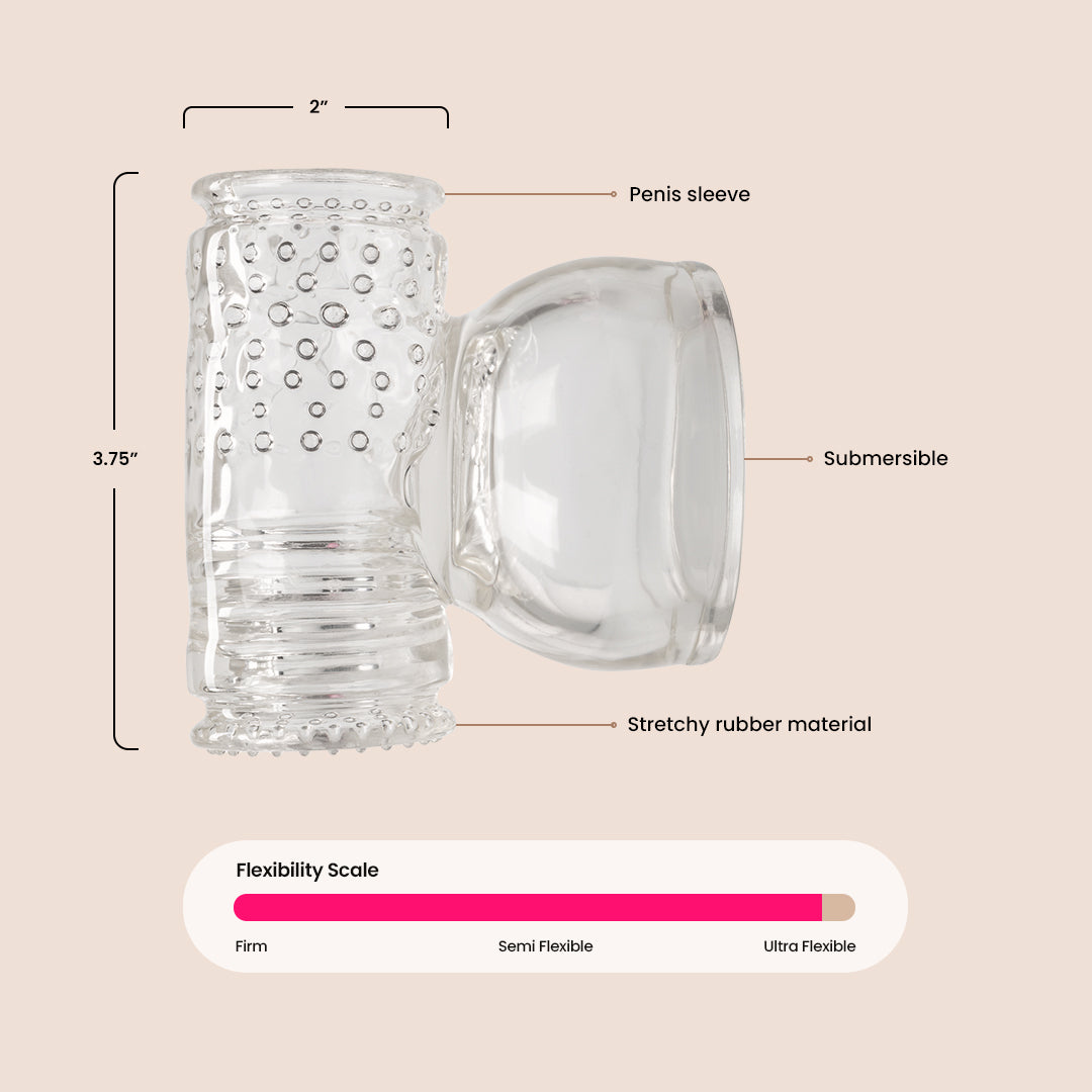 Miracle Massager® Flexible Textured Sleeve for Men - Perfect for Muscle Relaxation, Stress Relief & Intimate Massage at Home or Spa
