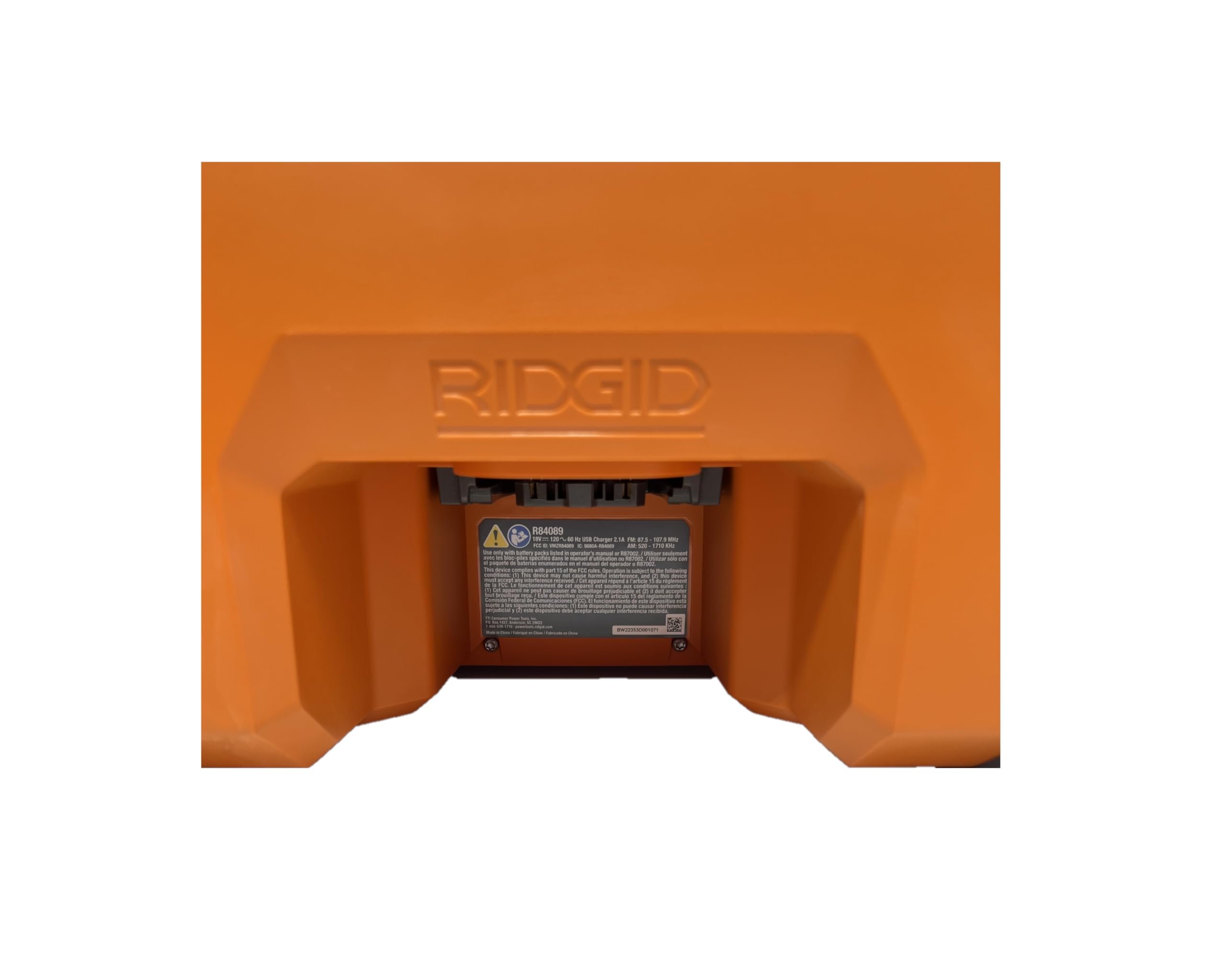 RIDGID 18V Hybrid Jobsite Radio with Bluetooth Technology (Tool Only) R84089B - Portable Worksite Speaker for Construction, Garage & Outdoor Use