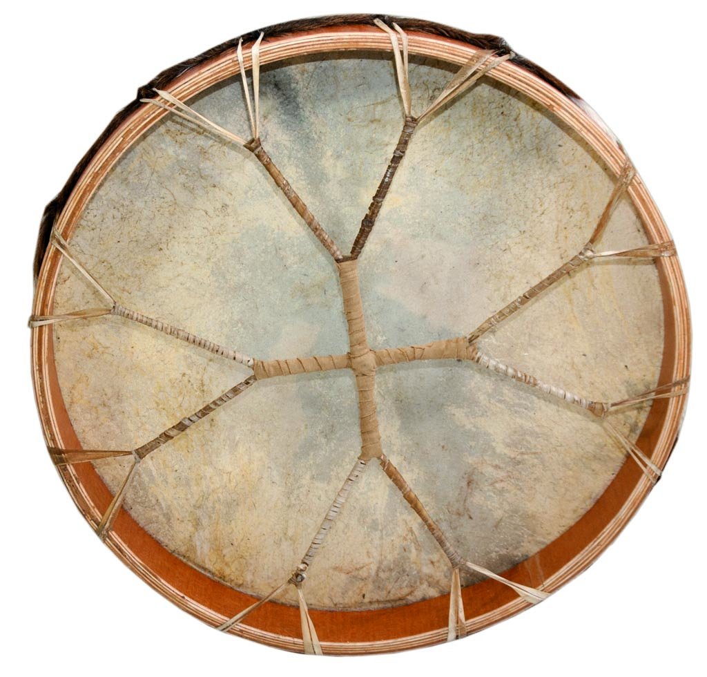 Handmade 24 Inch Shaman Drum with Goat Hair - Authentic Frame Drum for Meditation, Rituals & Sound Healing | Perfect for Spiritual Ceremonies & Music Therapy