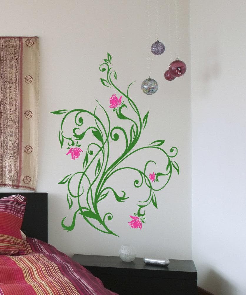 Vinyl Wall Decal Sticker - Elegant Flower Vines Design #5321 for Home Decor, Nursery, Bedroom & Office