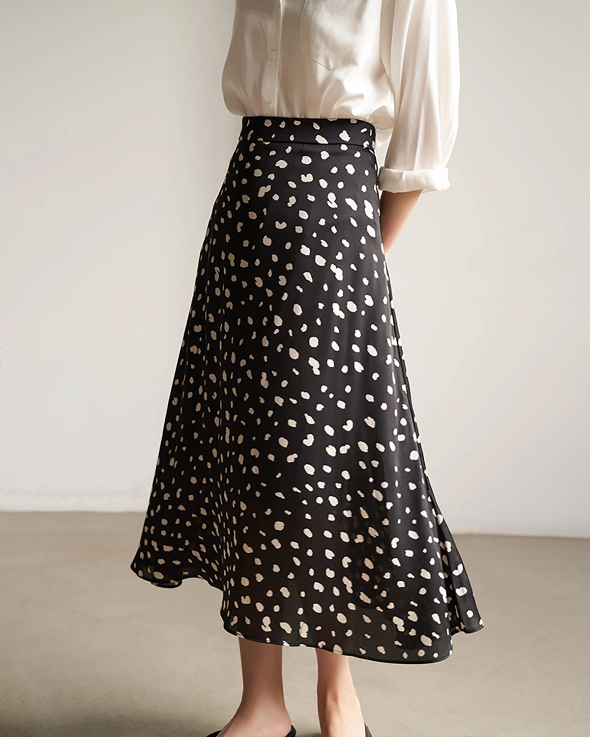 Leopard Print Flared Silk Midi Skirt for Women - Elegant Vintage Style Skirt for Party, Date Night & Office Wear