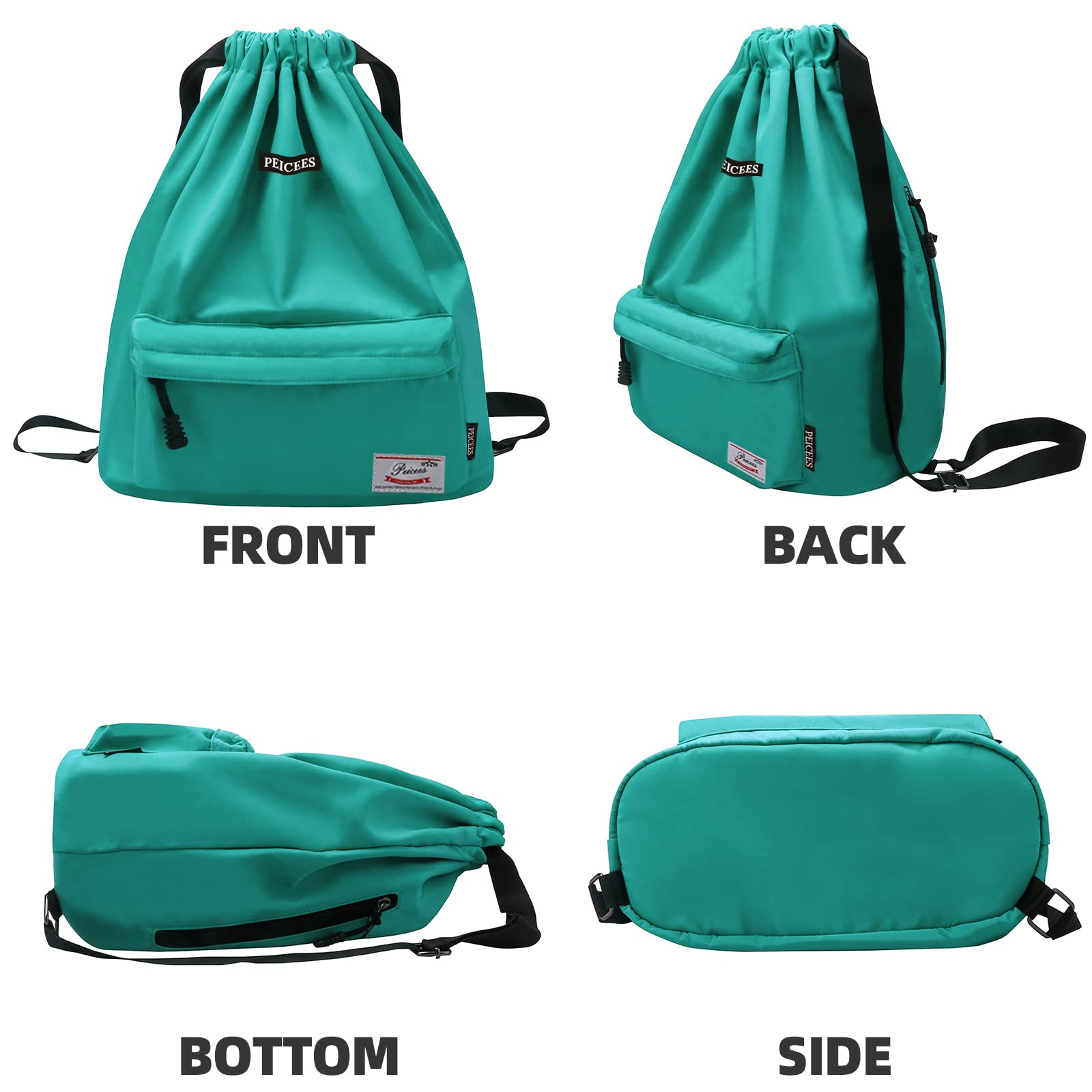 Waterproof Drawstring Sports Bag - Lightweight Sackpack Backpack for Men & Women - Perfect for Gym, Travel, Beach & Outdoor Activities