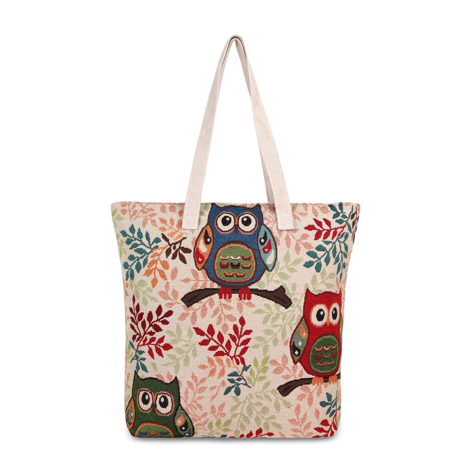 NFI Essentials Zip-Top Tote Bag for Women - Foldable Reusable Shopping Bag with Shoulder Strap - Perfect for Groceries, Travel & Daily Use (Ideal for Work, Beach & Errands)