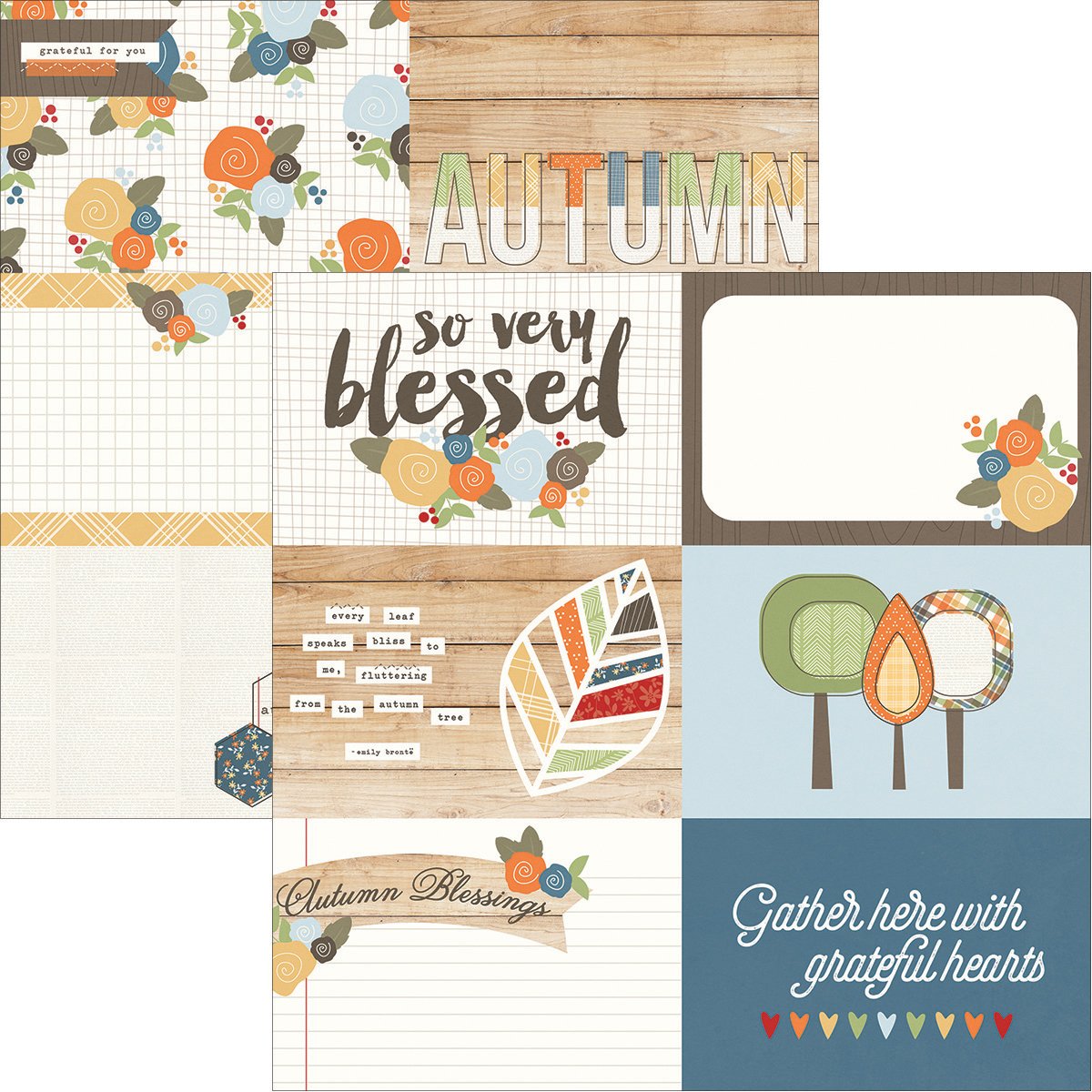 Hello Fall Double-Sided 12x12 & 4x6 Scrapbook Cardstock Paper - Seasonal Journaling Cards for Autumn DIY Projects, Scrapbooking, and Card Making