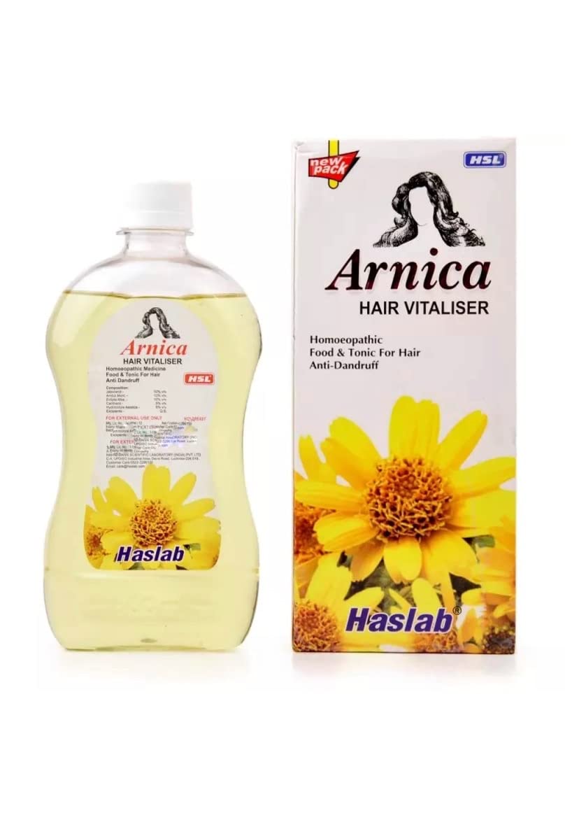 LIH40 Haslab Arnica Hair Vitalizer Oil - 450ml Large Bottle for Hair Growth & Scalp Care - Perfect for Damaged Hair Treatment & Daily Nourishment