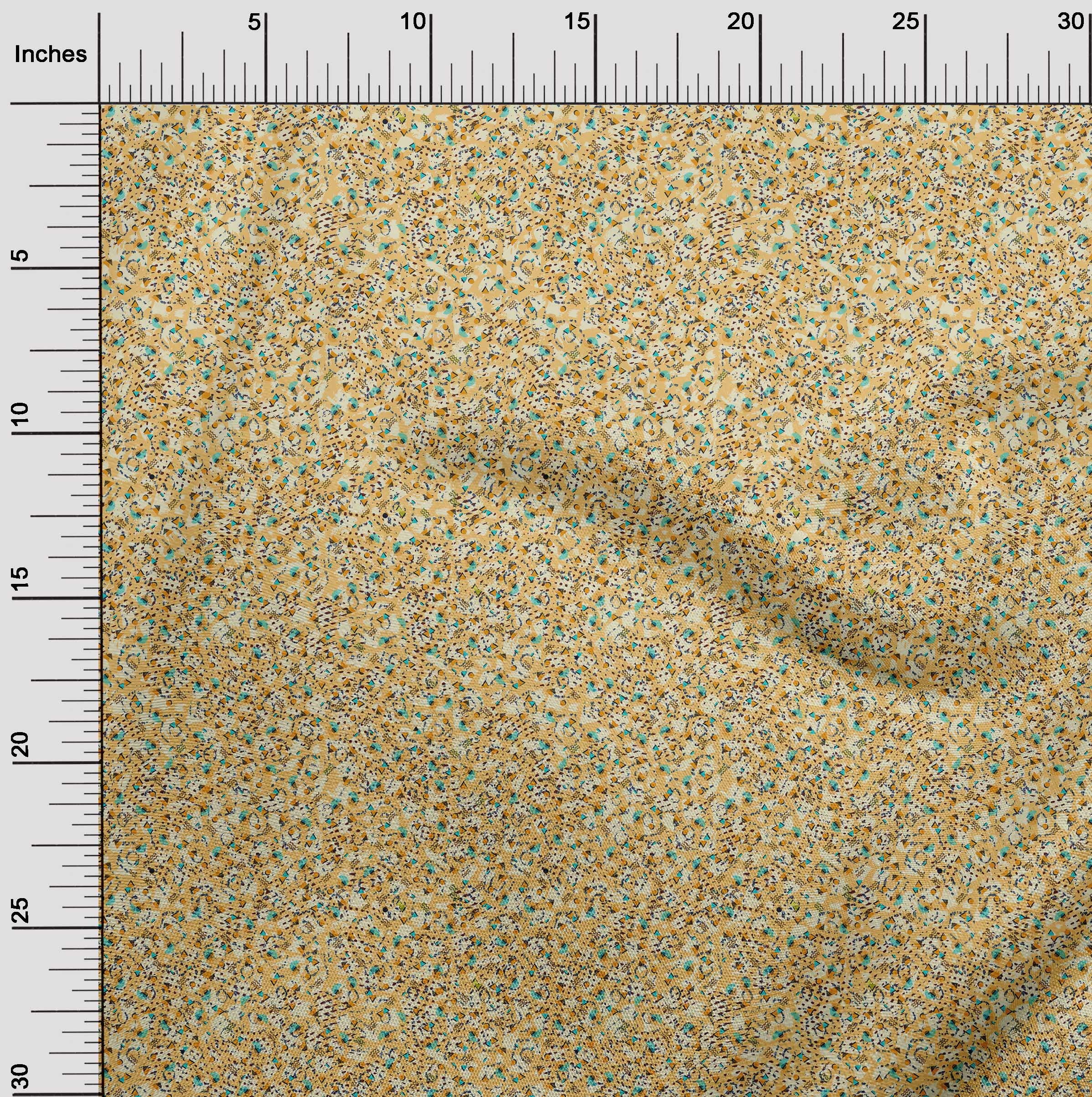 Premium 100% Cotton Cambric Fabric - Pale Yellow Geometric Print, 42 Inch Wide for DIY Clothing & Sewing Projects | Perfect for Dresses, Quilting, and Home Decor