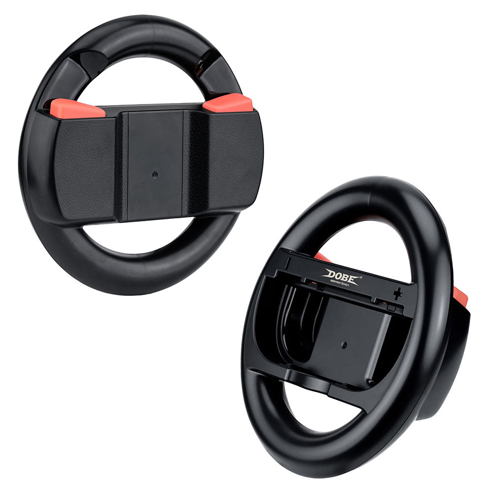 DOBE Black Steering Wheel Controller for Nintendo Switch & Joy-Con - Enhanced Gaming Experience for Racing & Sports Games (Model TNS 3196) | Perfect for Mario Kart, Asphalt & Family Game Nights