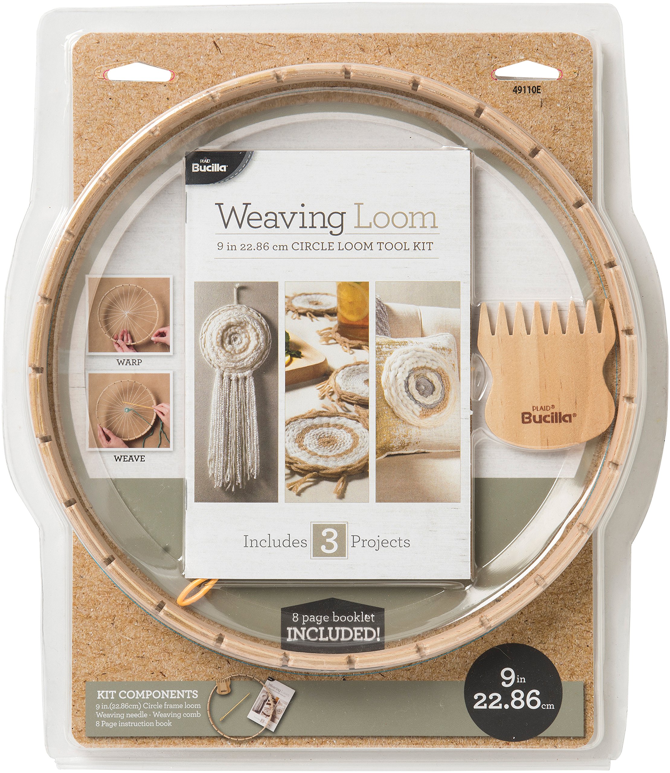 Bucilla 9-Inch Circle Weaving Loom Kit - Complete DIY Craft Tool Set for Beginners & Experts - Perfect for Making Hats, Scarves, Bags & Home Decor Projects