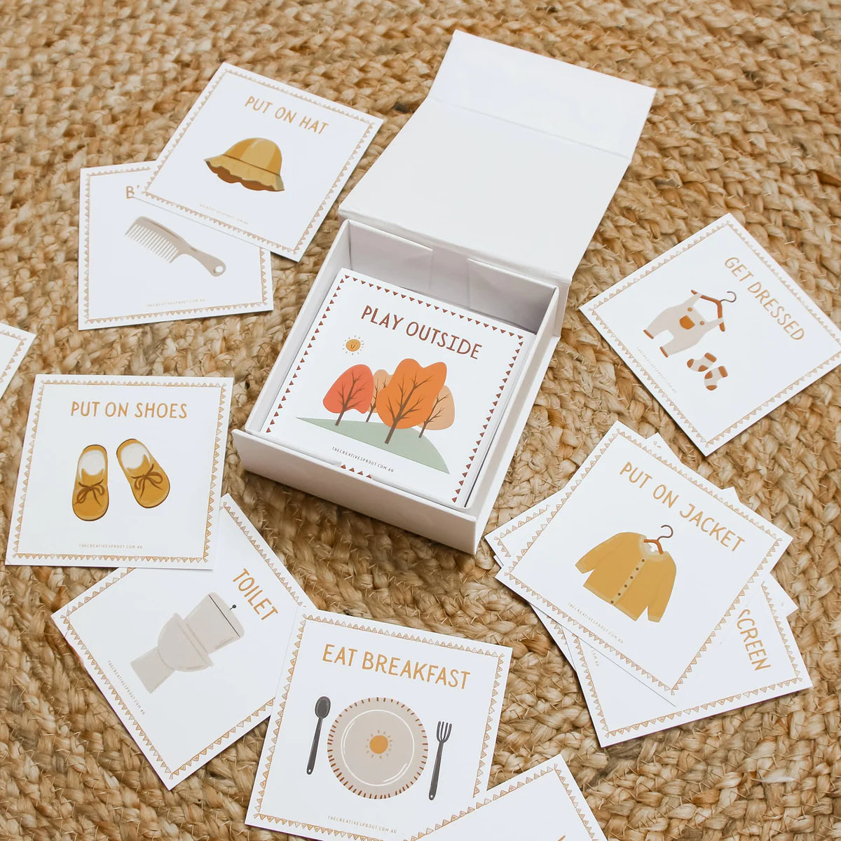 Creative Sprout Daily Routine Cards for Kids - 72 Pack | Visual Schedule & Chore Chart for Toddlers & Preschoolers | Perfect for Morning & Bedtime Routines