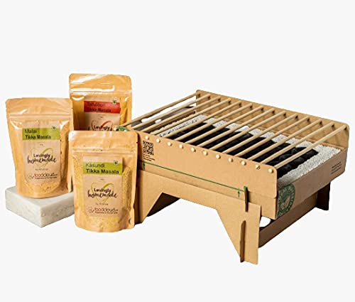 FOODCLOUD.IN DIY Tandoori BBQ Grill Kit - Vegan, Gluten Free, 100% Vegetarian & No Preservatives | Perfect for Outdoor Camping, Picnics & Backyard Parties
