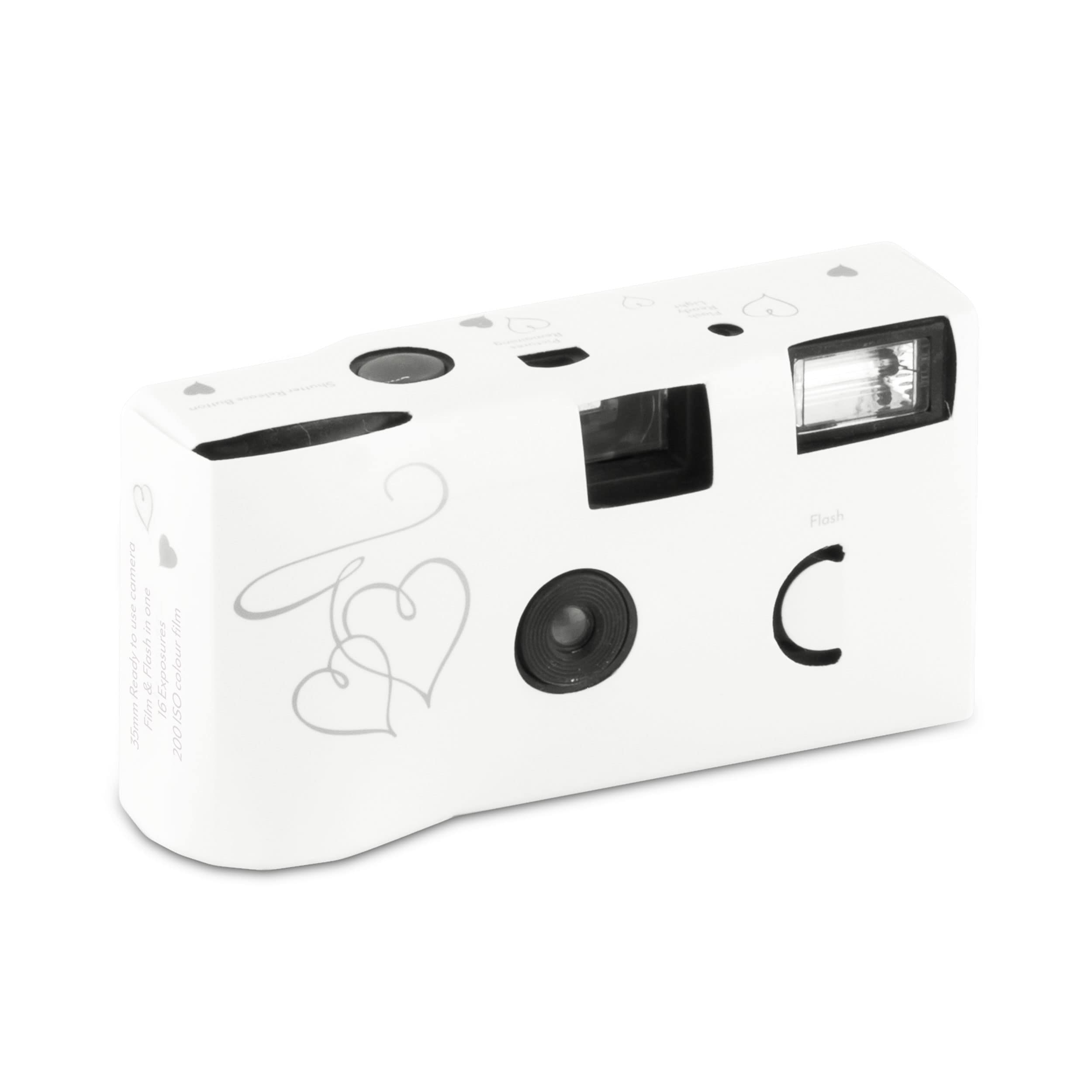 Weddingstar Disposable Camera with Flash - Silver Enchanted Hearts (10 Pack) | Perfect for Weddings, Parties, Events & Special Occasions | Capture Memorable Moments with Vintage Film Style