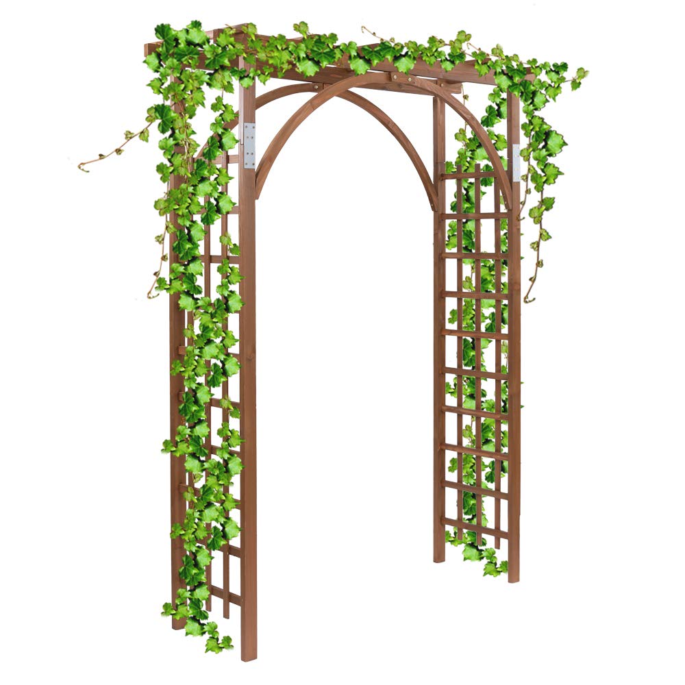 85 Inch Wooden Garden Trellis Pergola Arbor - Sturdy Outdoor Wedding Arch for Ceremonies & Plant Climbing | Perfect for Backyard Weddings, Vine Support & Garden Decor