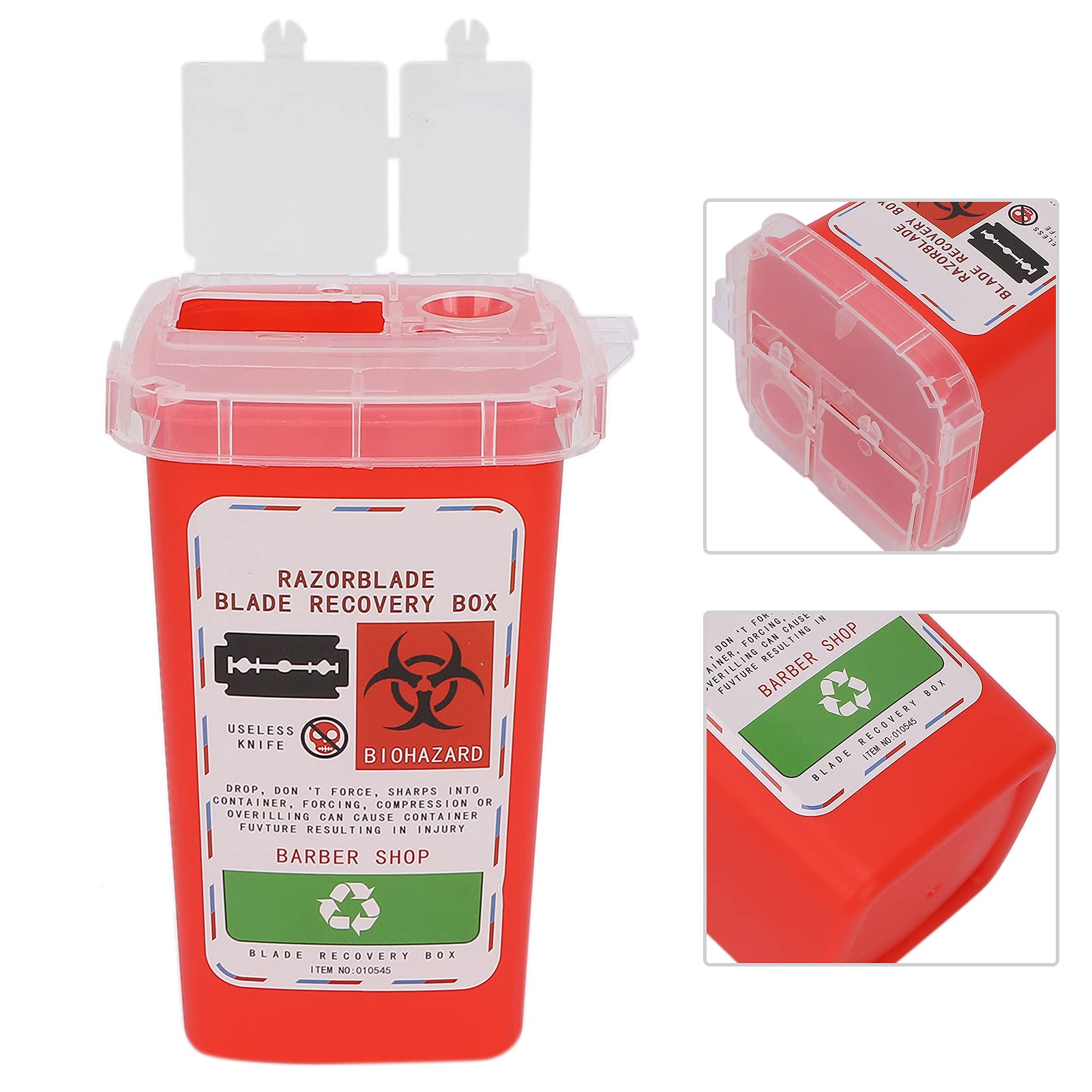 Blade Disposal Box for Shaving Razors - Safe & Secure Blade Container for Barbershops & Hair Salons - Red Metal Blade Collector for Safe Knife Disposal - Perfect for Salon Hygiene & Home Shaving Safety