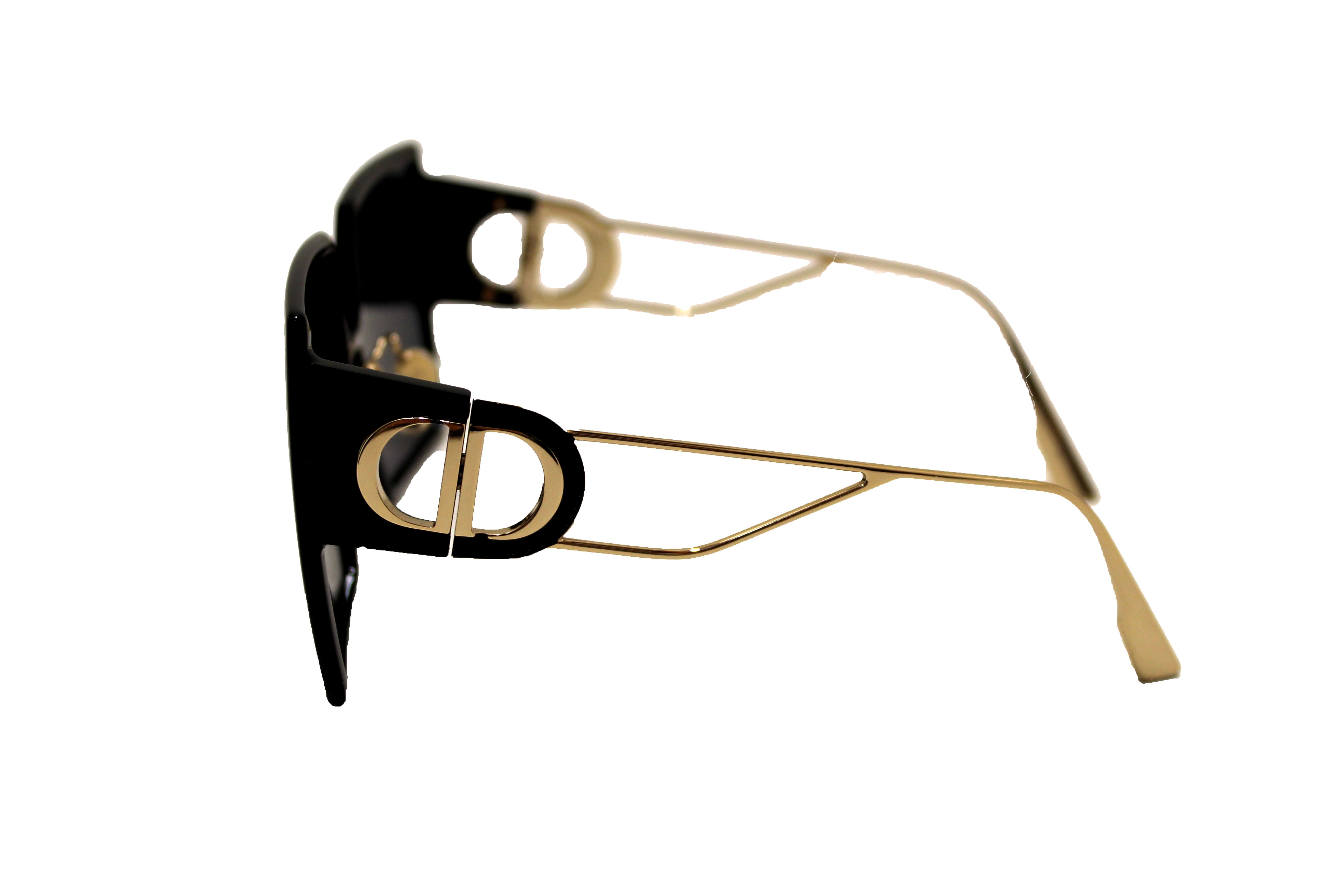 Authentic Christian Dior 30 Montaigne Black Square Sunglasses for Women - Luxury Designer Shades for Fashion & Sun Protection - Perfect for Beach, Driving & Outdoor Activities