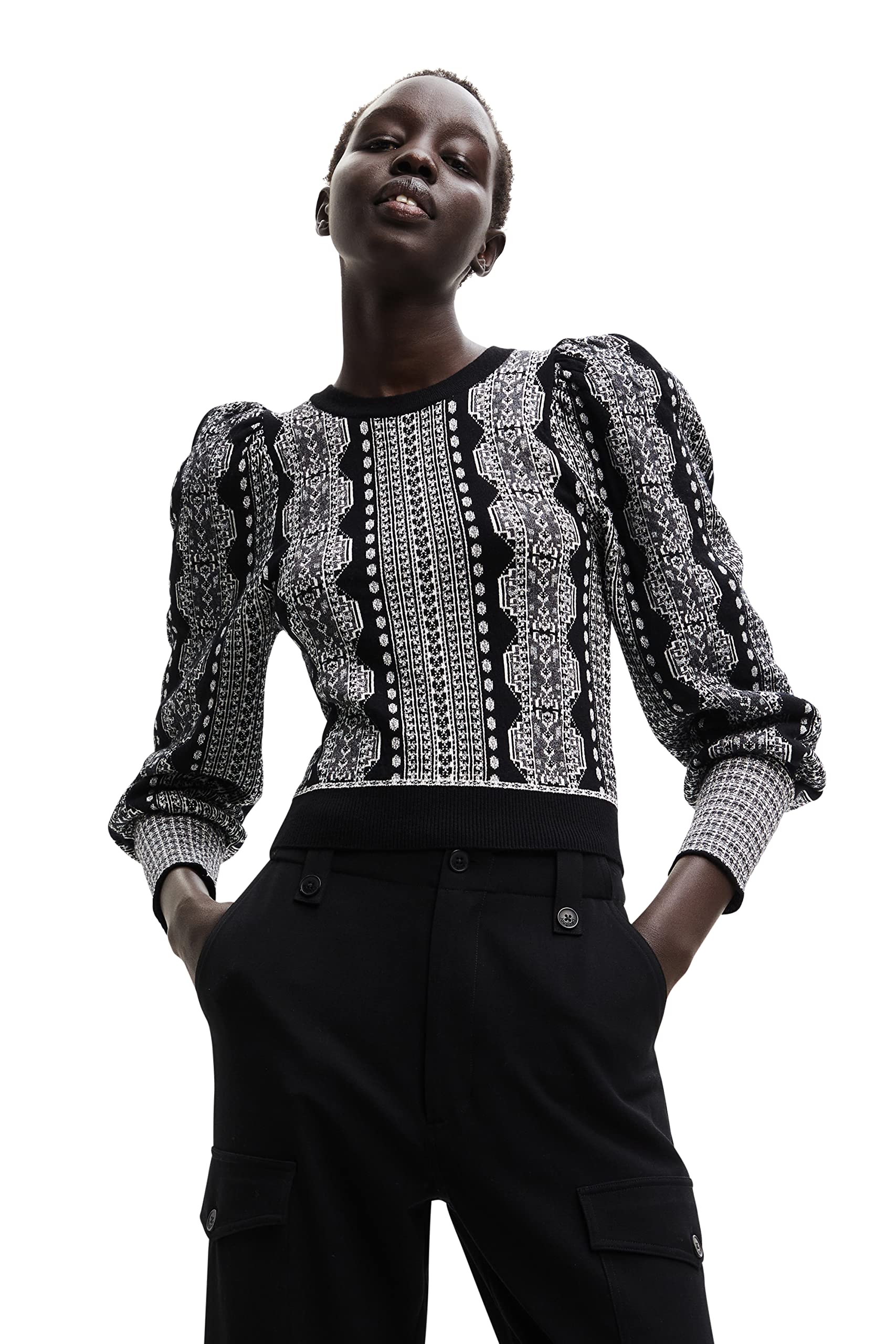 Desigual Women's Knit Sweater Jacket - Cozy Casual Pullover for Fall & Winter | Perfect for Layering, Office Wear & Weekend Outfits