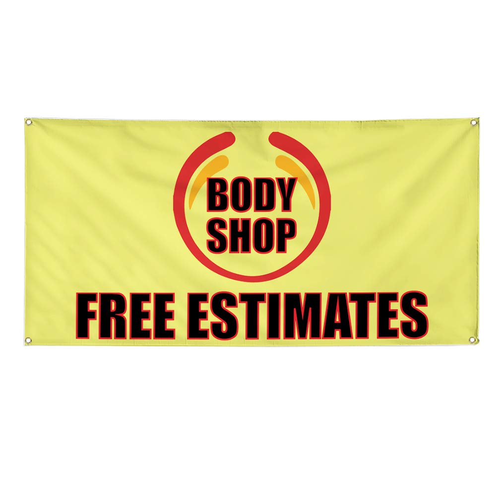 Durable Vinyl Banner 48x96 Inches - Weatherproof Outdoor Business Sign with 8 Grommets (Brown) for Body Shops, Industrial Yards & Commercial Use | Perfect for Advertising, Events & Storefront Displays