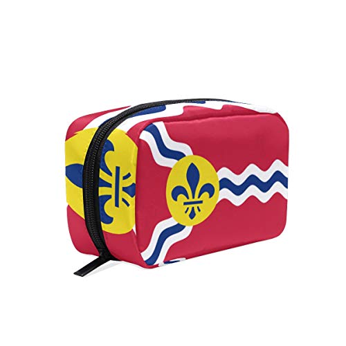 St. Louis Flag Women's Travel Makeup Bag - Portable Cosmetic Organizer for Toiletries & Beauty Essentials | Perfect for Travel, Gym & Daily Use