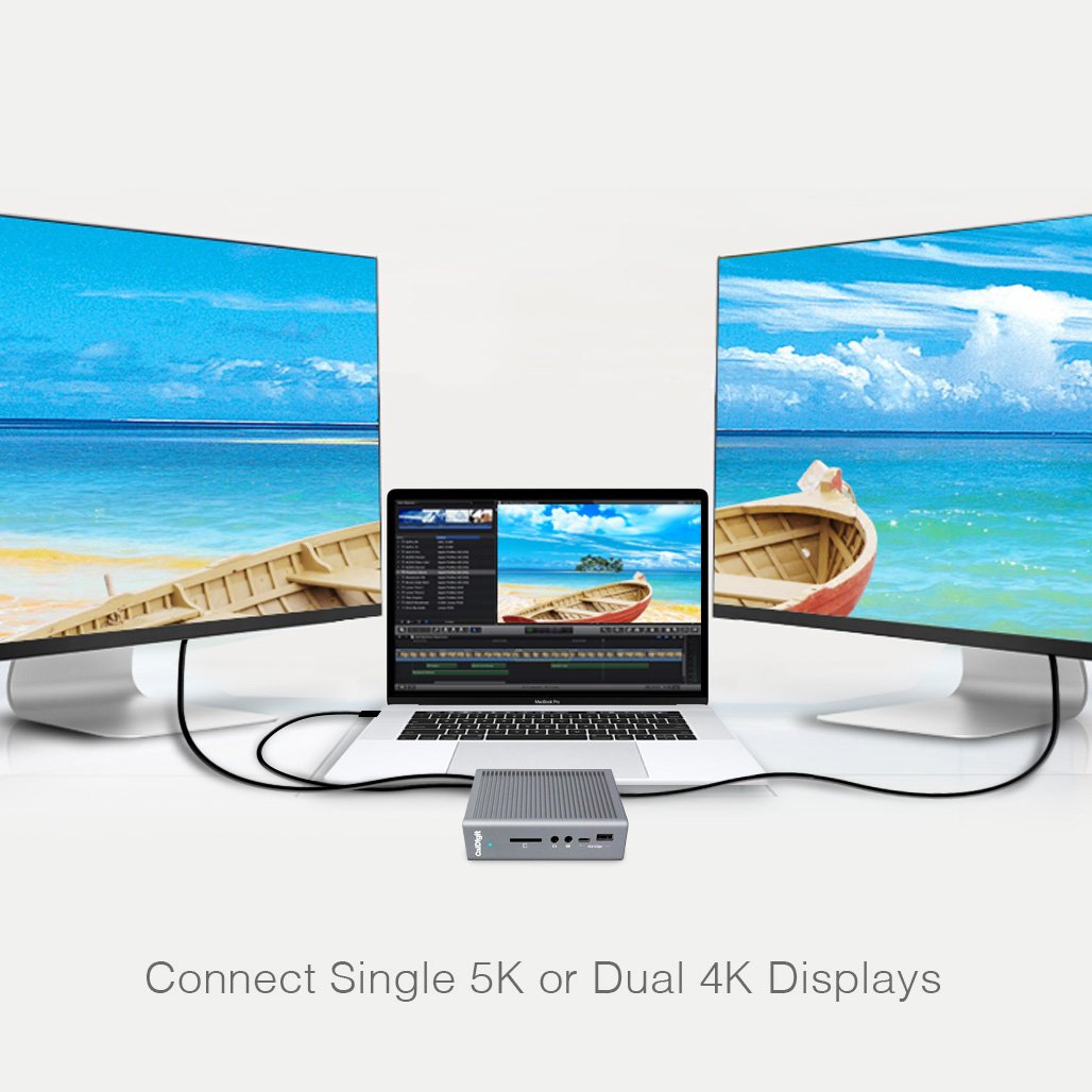 CalDigit TS3 Plus Thunderbolt 3 Dock - 87W Charging Station with 7 USB 3.1 Ports, USB-C Gen 2, DisplayPort, UHS-II SD Card Reader & Gigabit Ethernet - Compatible with Mac, PC & Thunderbolt 4 (0.8m Cable Included) - Perfect for Home Office, Gaming & Video Editing Setup