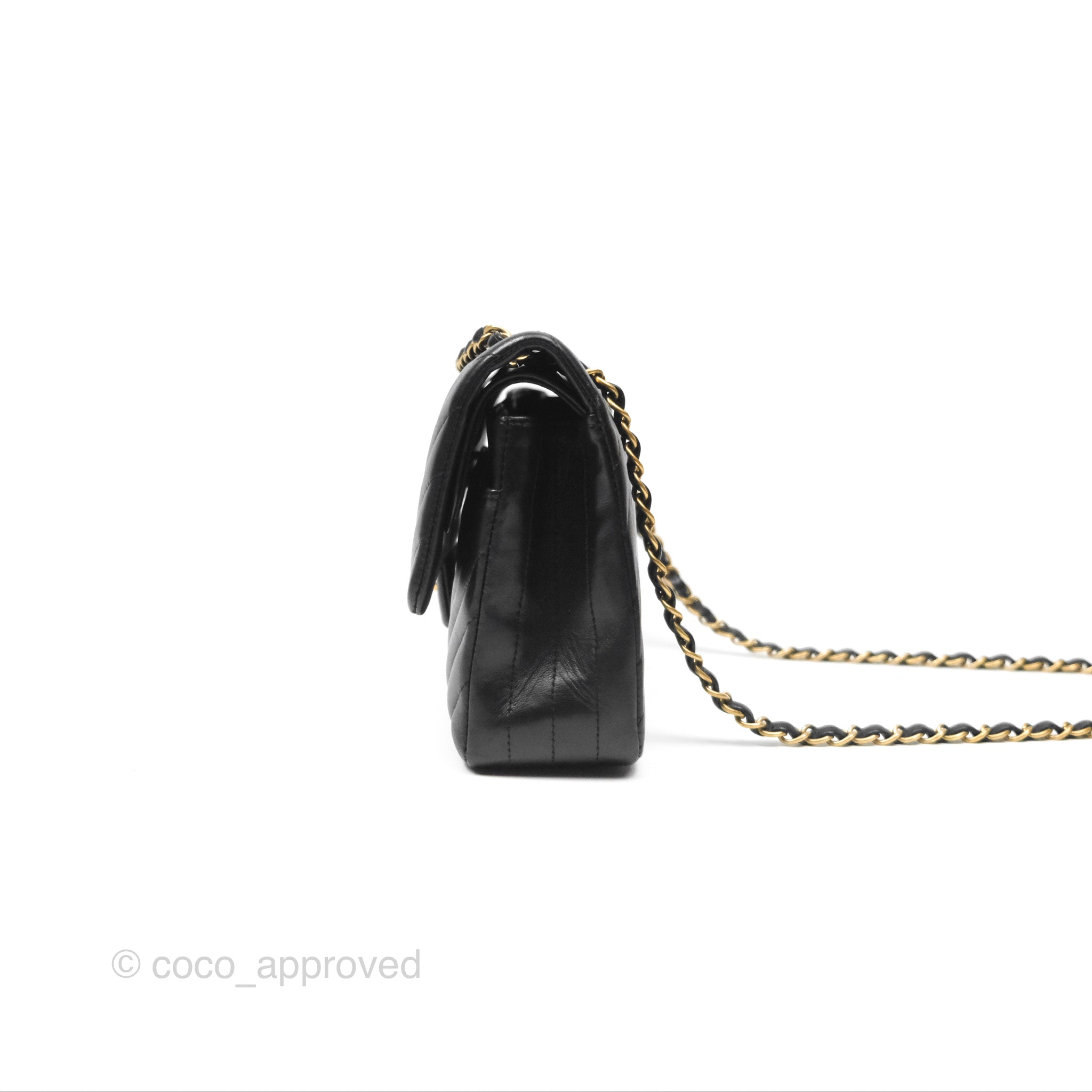 Chanel Classic M/L Medium Flap Chevron Black Lambskin Gold Hardware Bag - Luxury Designer Handbag for Women, Perfect for Evening Events & Special Occasions