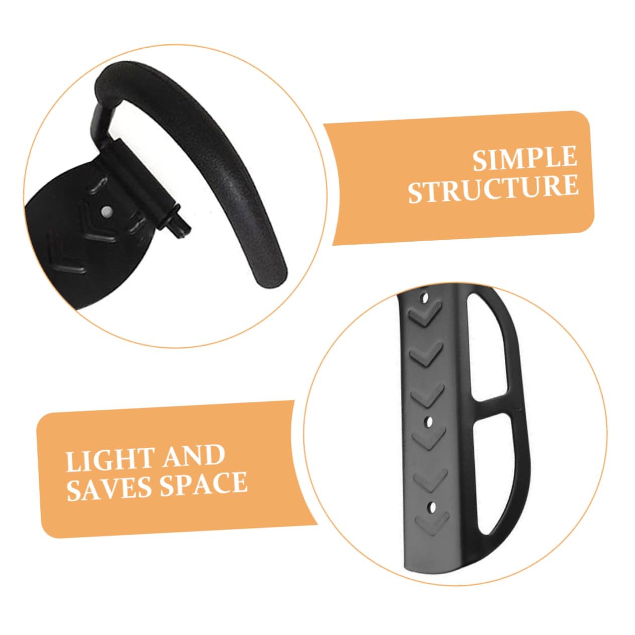 KICHOUSE Heavy Duty Metal Wall Hooks 2-Pack - Strong Garage Hooks for Bike Storage, Wall Mount Bike Hangers - Easy Installation for Garage, Shed & Home Organization (Ideal for Bicycles, Helmets & Gear)