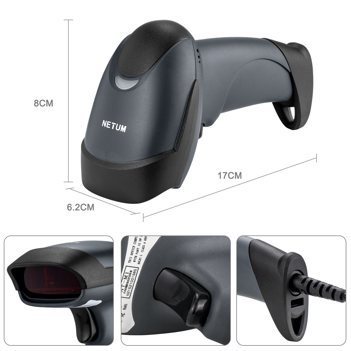M1 Laser USB Barcode Scanner - High-Speed 1D Barcode Reader for Retail, Warehouse & Inventory Management | Plug & Play USB Connectivity | Perfect for POS Systems, Supermarkets & Logistics Tracking