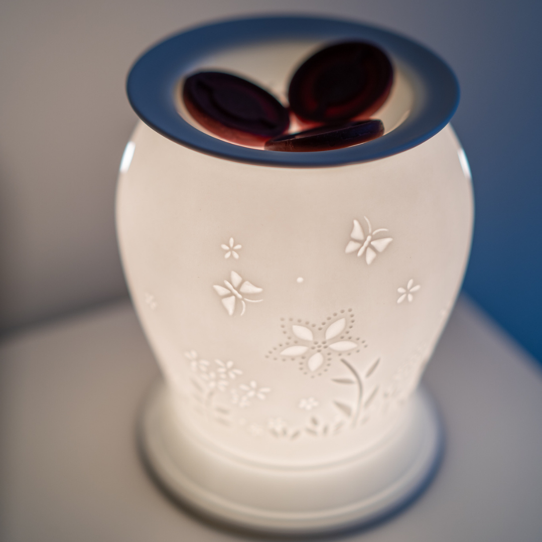 Premium Cello Electric Wax Warmer - Porcelain Barrel Design with Floral Pattern | Perfect for Aromatherapy, Home Decor & Gift Giving