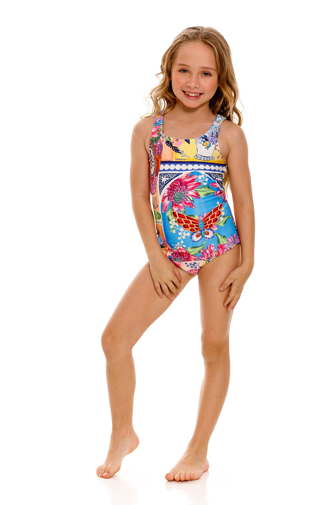 Nate Kids' One Piece Swimsuit for Girls - UV Protection Bathing Suit with UPF 50+ - Comfortable Swimwear for Beach, Pool & Summer Water Activities