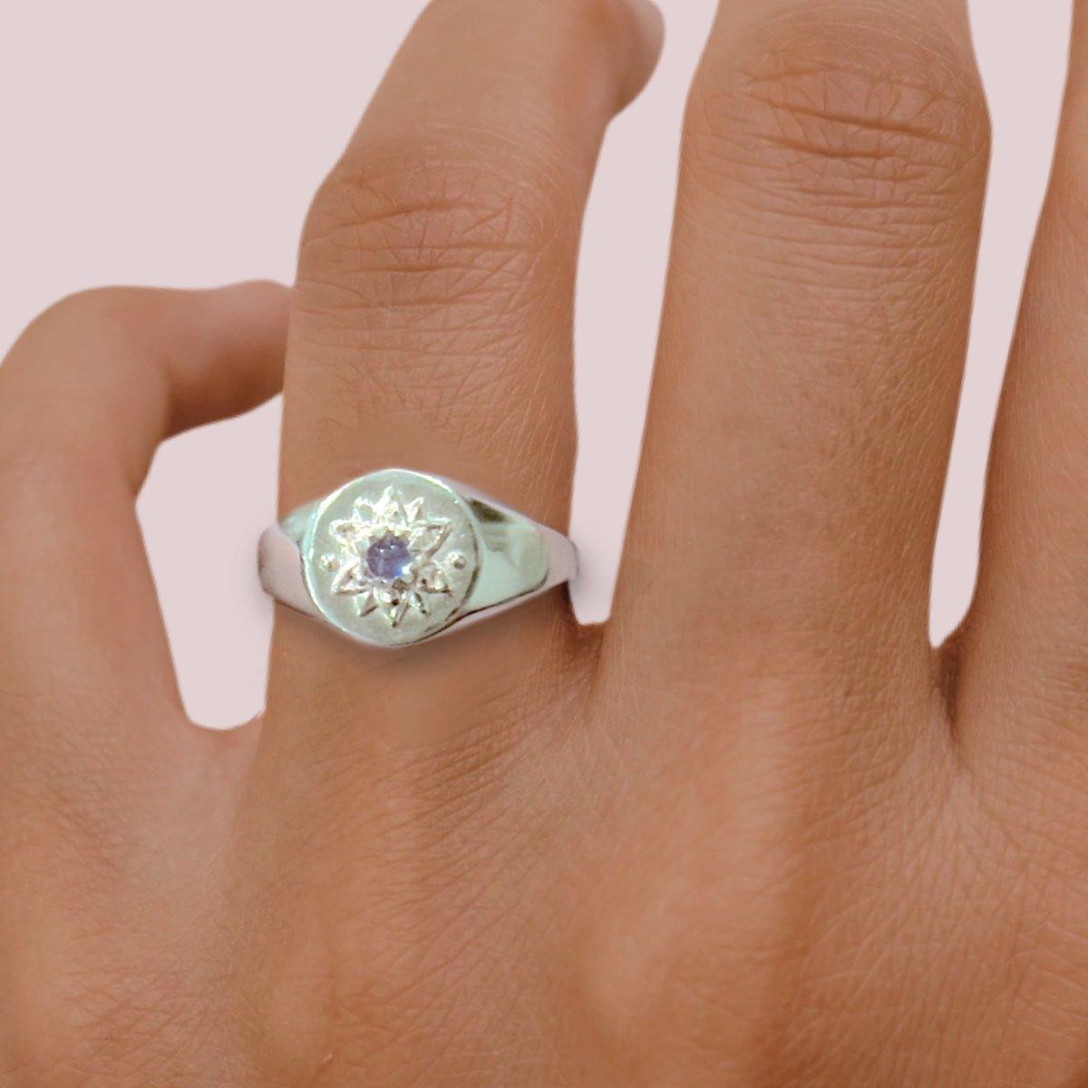 Laihas Intricate Vera May Sterling Silver Signet Ring with Moonstone - Elegant Jewelry for Women, Perfect for Weddings, Parties & Everyday Wear