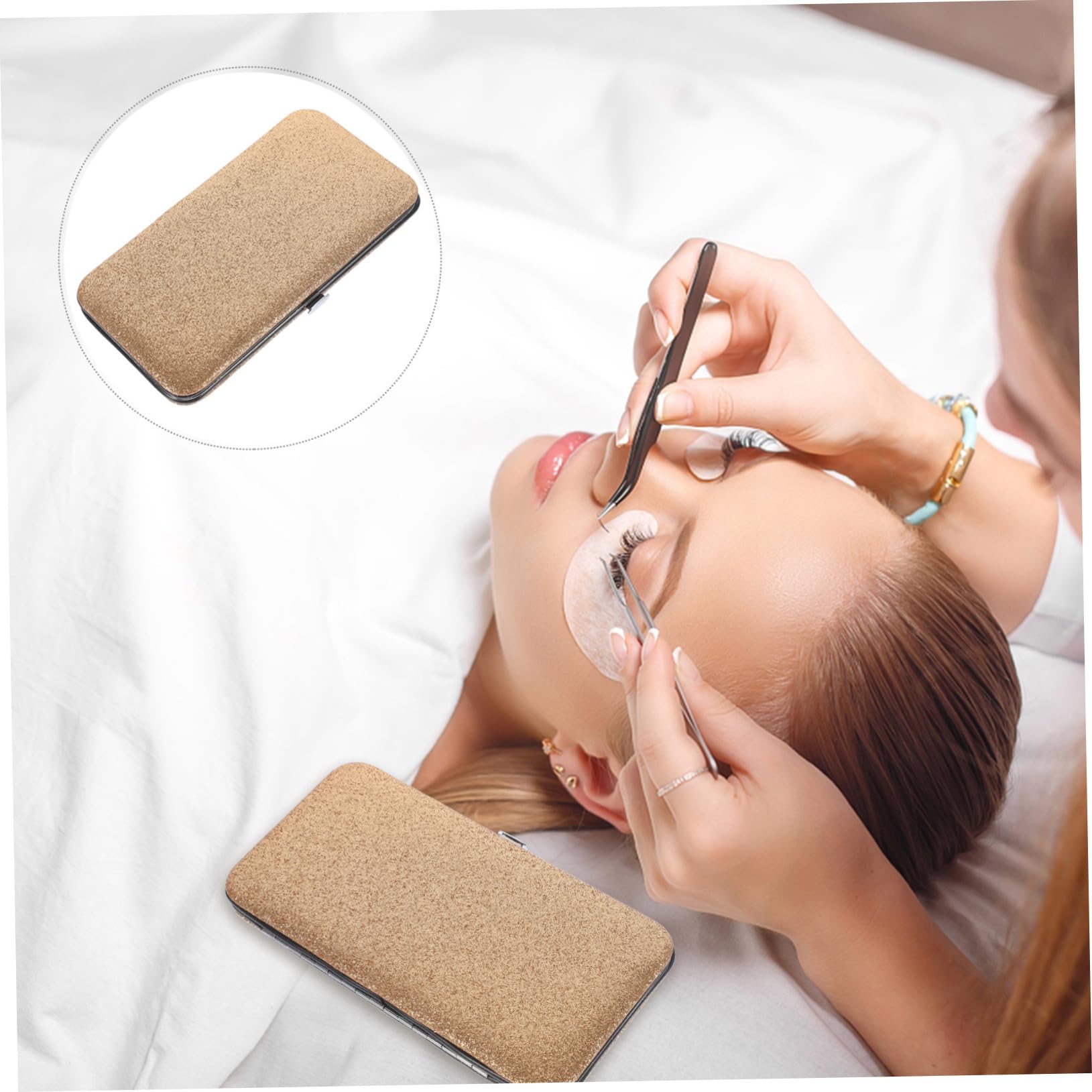 Premium Gold Eyelash Extension Tweezers Case - Scratch-Resistant Storage Holder for Lash Artists & Professionals - Perfect for Salon, Travel & Home Use
