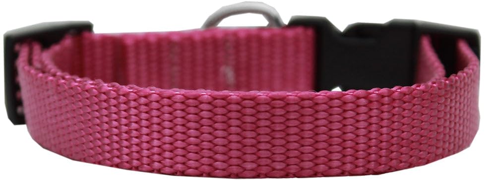 Durable Nylon Pet Collar for Dogs & Cats - Adjustable & Lightweight - Rose Pink - Perfect for Walks, Training & Everyday Use