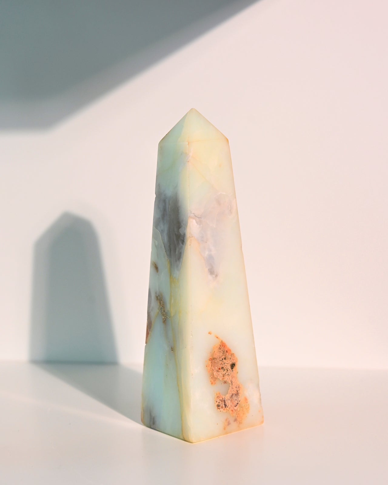 Natural Peruvian Blue Opal Tower - 6 Inch Healing Crystal for Meditation, Reiki & Home Decor | Spiritual Energy Stone for Positive Vibes
