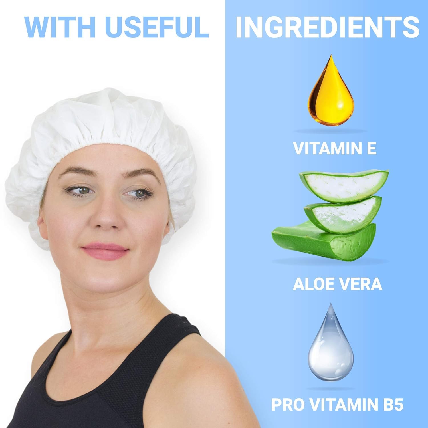 No Rinse Shampoo Caps 6 Pack - Waterless Dry Shampoo & Conditioner for Bedridden Elderly with Aloe Vera, Vitamin E & Provitamin B5 - Dementia Care Products - Ideal for Hospital, Travel & Home Care Use