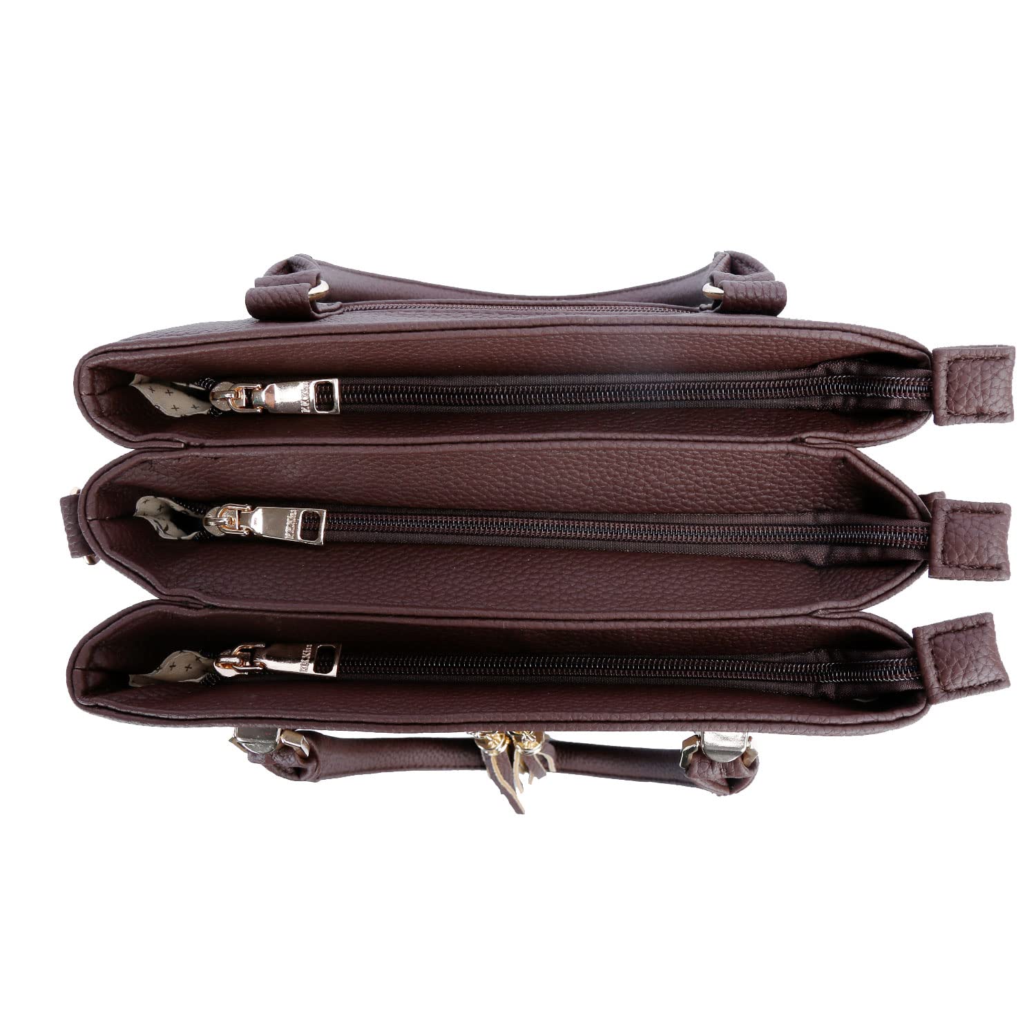 KKXIU Women's Leather Crossbody Bag with Zipper Pockets - Stylish Satchel Shoulder Purse for Work, Travel & Everyday Use