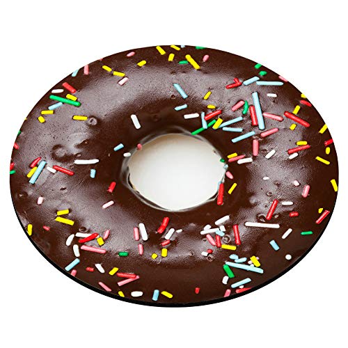 Smooffly Chocolate Donut Round Mouse Pad - Soft Non-Slip Gaming Mousepad for PC, Laptop, Office & Home Use - Cute Doughnut-Themed Computer Accessory for Gamers & Workstations
