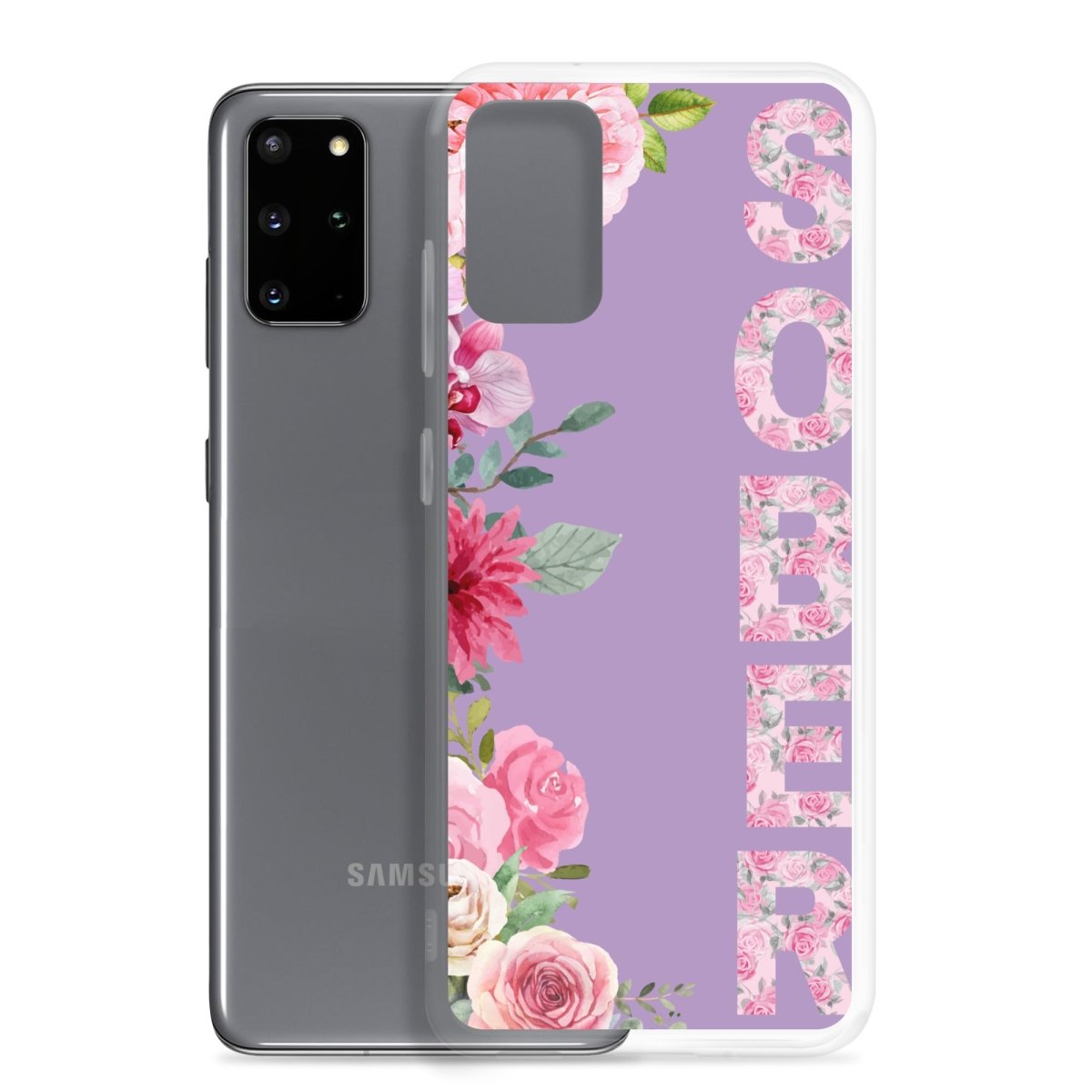 SOBER Rose Gold Chinoiserie Floral Samsung Phone Case - Clear Protective Cover for Galaxy S23/S22/S21 - Stylish & Durable for Everyday Use