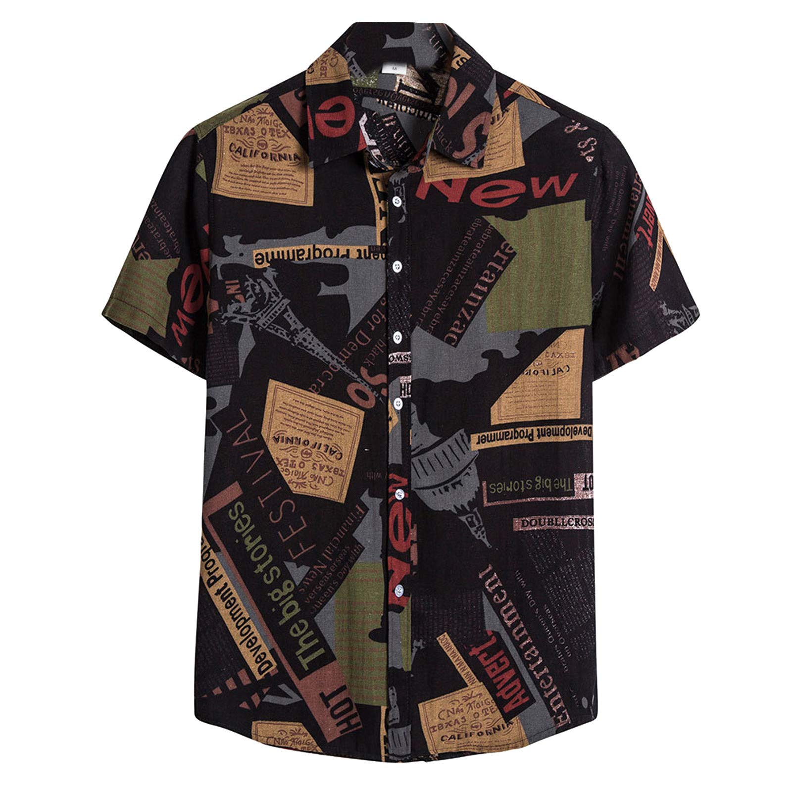 Vintage 50s Hawaiian Floral Print Short Sleeve Turtleneck Cardigan Shirt for Men - Beach Party, Summer Vacation & Retro Style Outfits