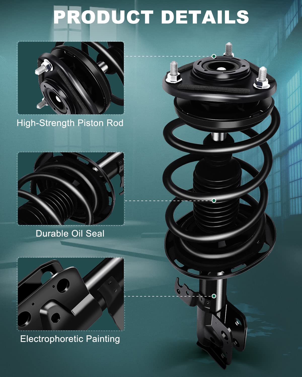 AUTOMUTO Front Strut Spring Assembly & Shock Absorber - Compatible with 2014-2018 Toyota Corolla FWD | Smooth Ride & Enhanced Stability for City Driving & Highway Commutes