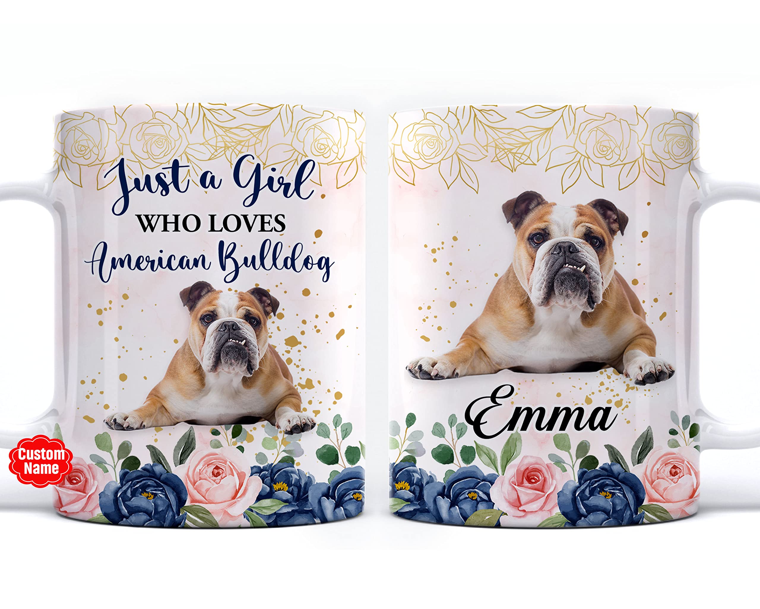 Personalized American Bulldog Lover Mug - 11oz & 15oz Funny Pet Gift for Women & Men - Birthday, Anniversary & Daily Use Coffee Cup - Perfect for Bulldog Owners, Dog Lovers & Tea Drinkers at Home/Office