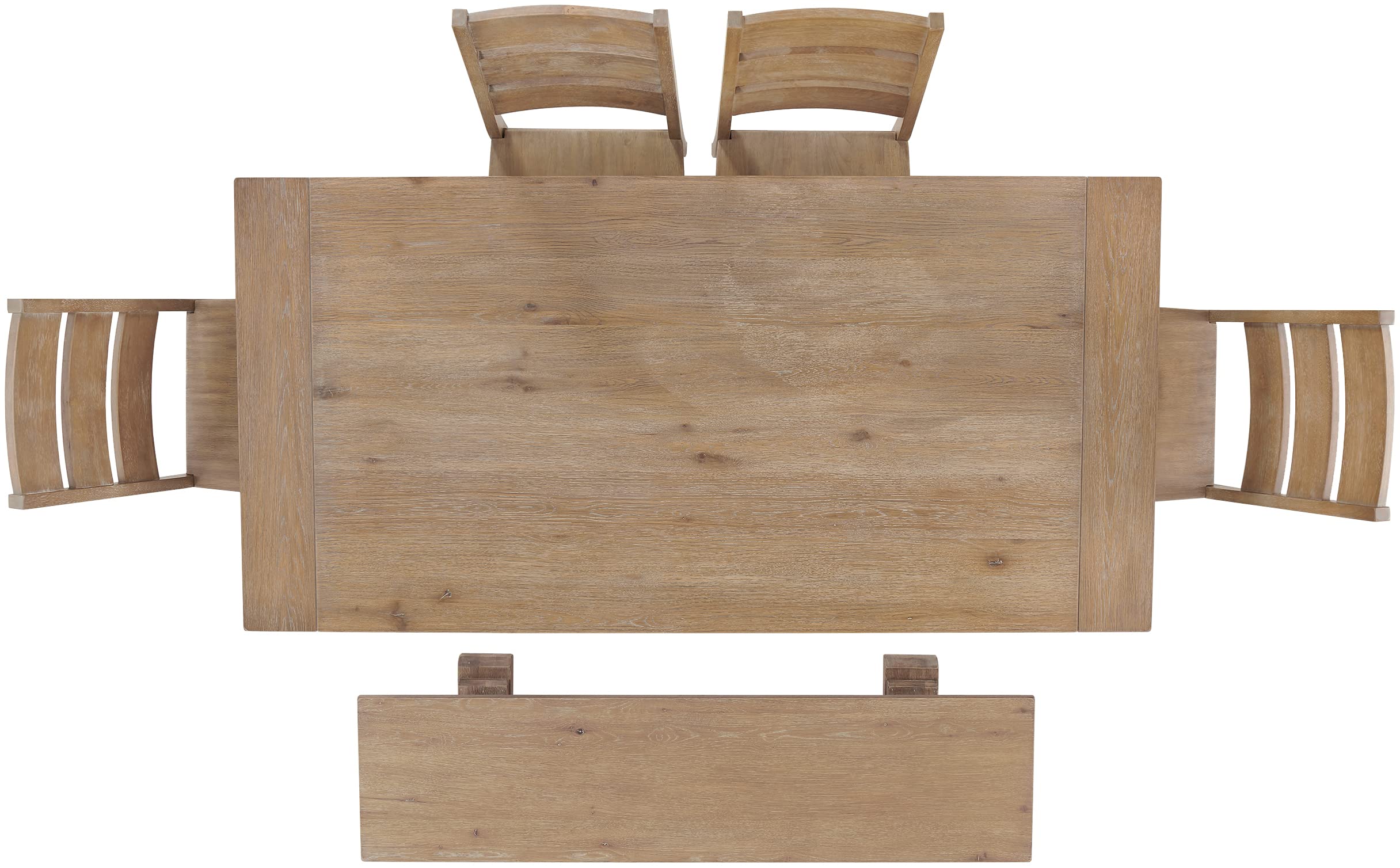 Crosley Furniture Joanna 6-Piece Modern Farmhouse Dining Table Set for 7 with 4 Ladderback Chairs and a Bench, Rustic Brown - Perfect for Family Dinners, Entertaining Guests & Farmhouse-Style Dining Rooms