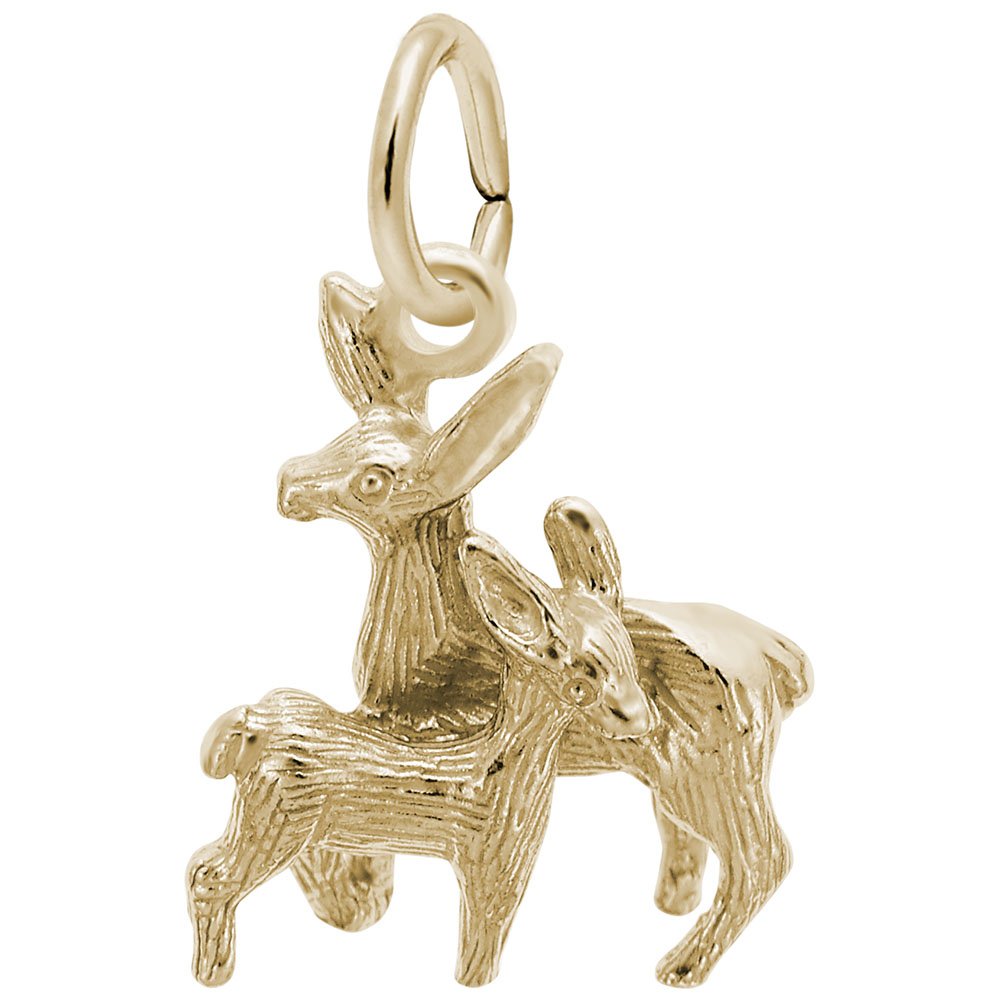 Doe and Fawn Charm - Elegant Jewelry Charms for Bracelets & Necklaces - Perfect for DIY Jewelry Making, Gifts, and Everyday Wear