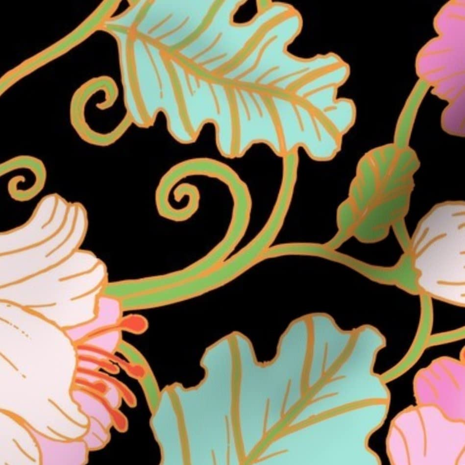 Spring Nouveau Floral Boho Animal Print Minky Fabric - Fat Quarter for Sewing Baby Blankets, Quilt Backing & Plush Projects | Soft & Cozy Fabric for DIY Crafts, Nursery Decor & Home Textiles