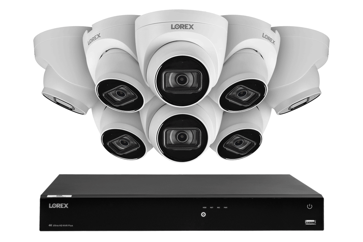 16 Channel Fusion NVR Security System with 4K (8MP) IP Dome Cameras & Two-Way Audio - 24/7 Home & Business Surveillance for Indoor/Outdoor Use