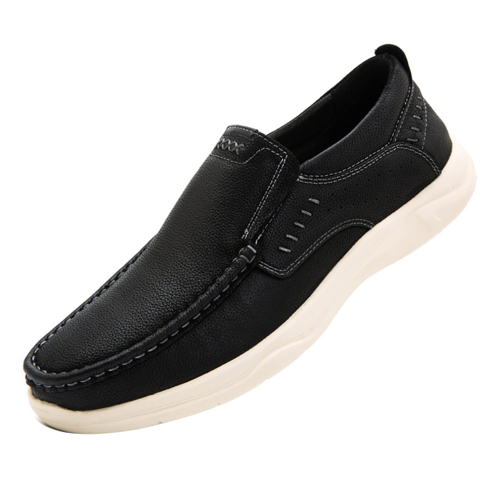 Hoxekle Men's Leather Slip-On Loafers - Ultra Lightweight Comfortable Casual Shoes for Walking & Office Wear - Perfect for Business, Travel & Daily Use