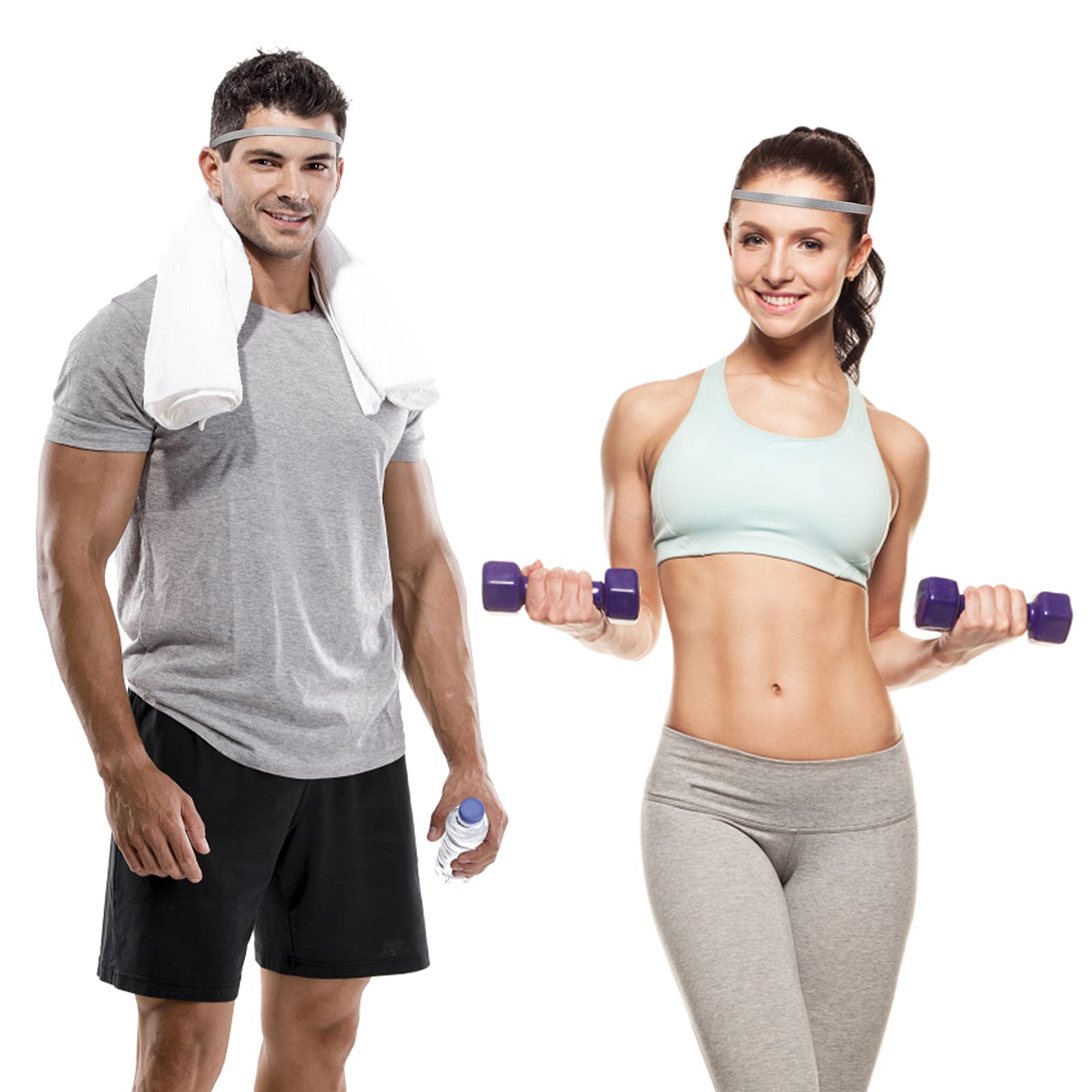 Sibba 4-Pack Non-Slip Silicone Grip Athletic Headbands - Thin Elastic Sports Hair Bands for Men, Women, Boys & Girls - Perfect for Yoga, Running, Soccer & Workout Sweat Protection