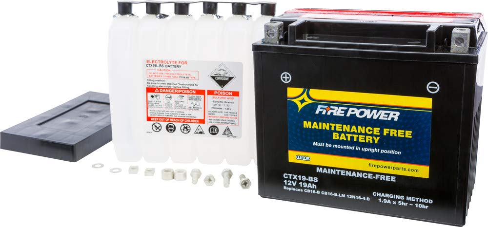 Fire Power CTX19-BS Maintenance Free Battery - Compatible with Harley-Davidson FXDB-D Dyna Glide Daytona 1992 Motorcycle | Perfect for Long Rides & Off-Road Adventures